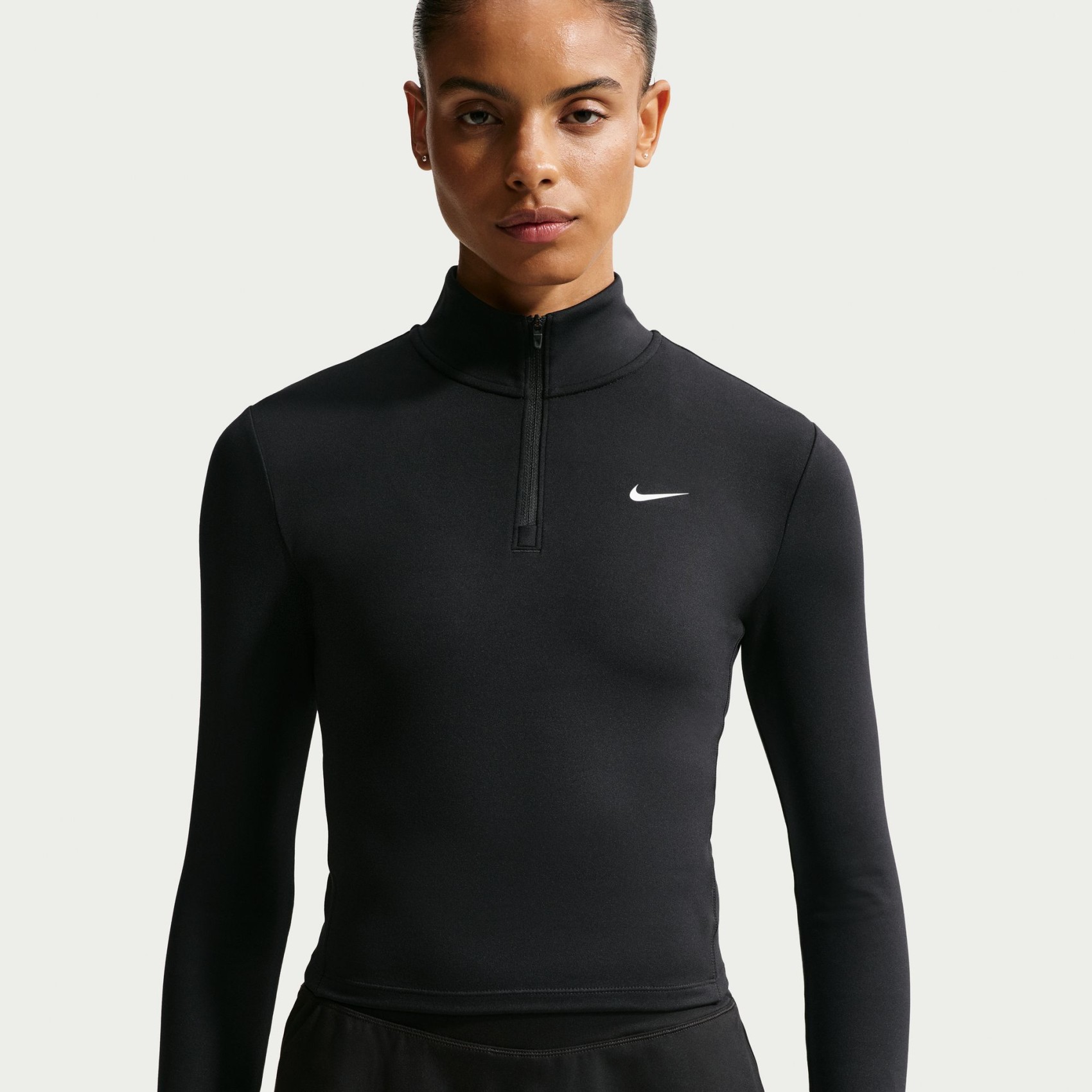 One Dri-FIT QZ Fitted Midlayer Kadın Siyah Sweatshirt