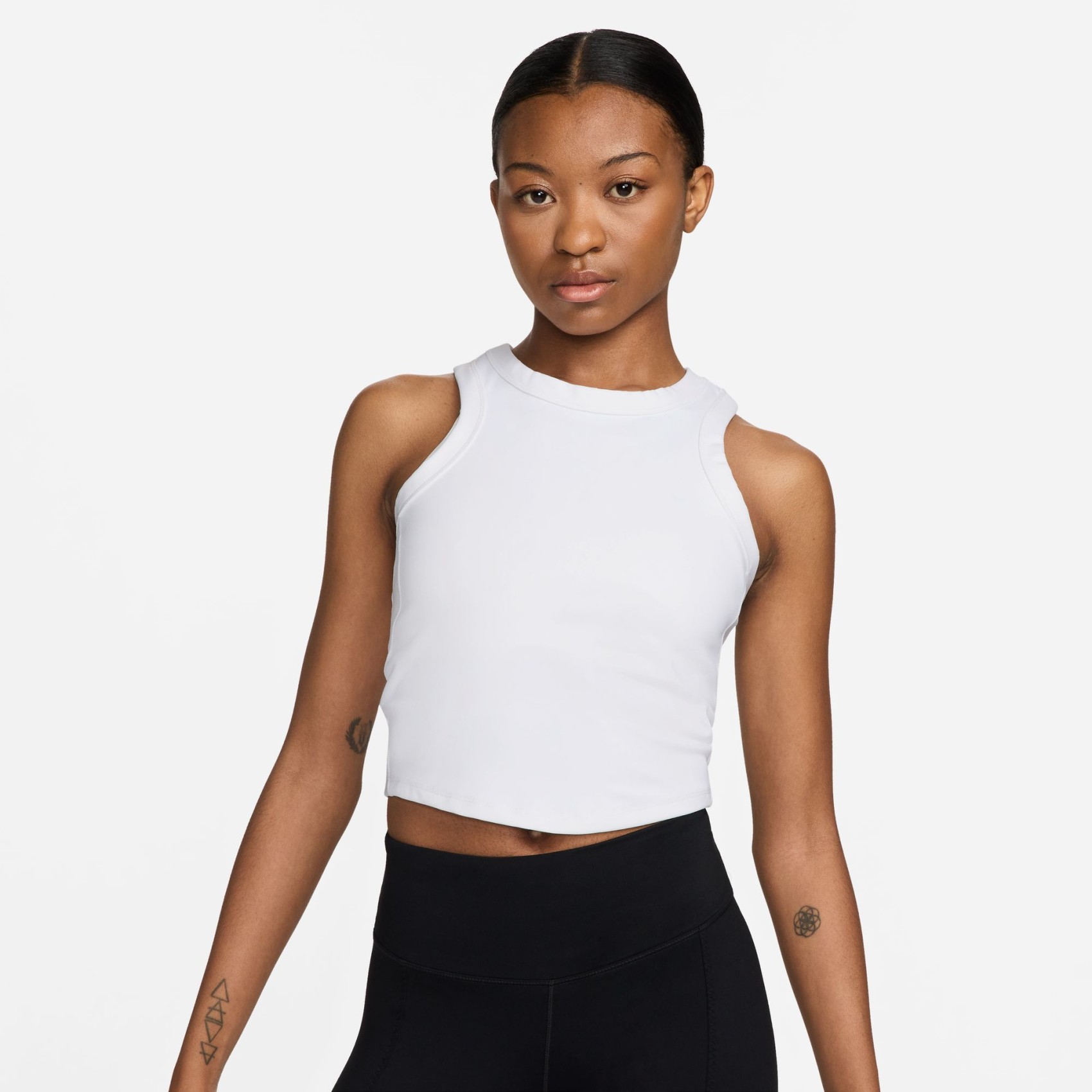 One Fitted Dri-FIT Crop Tank Kadın Beyaz Atlet