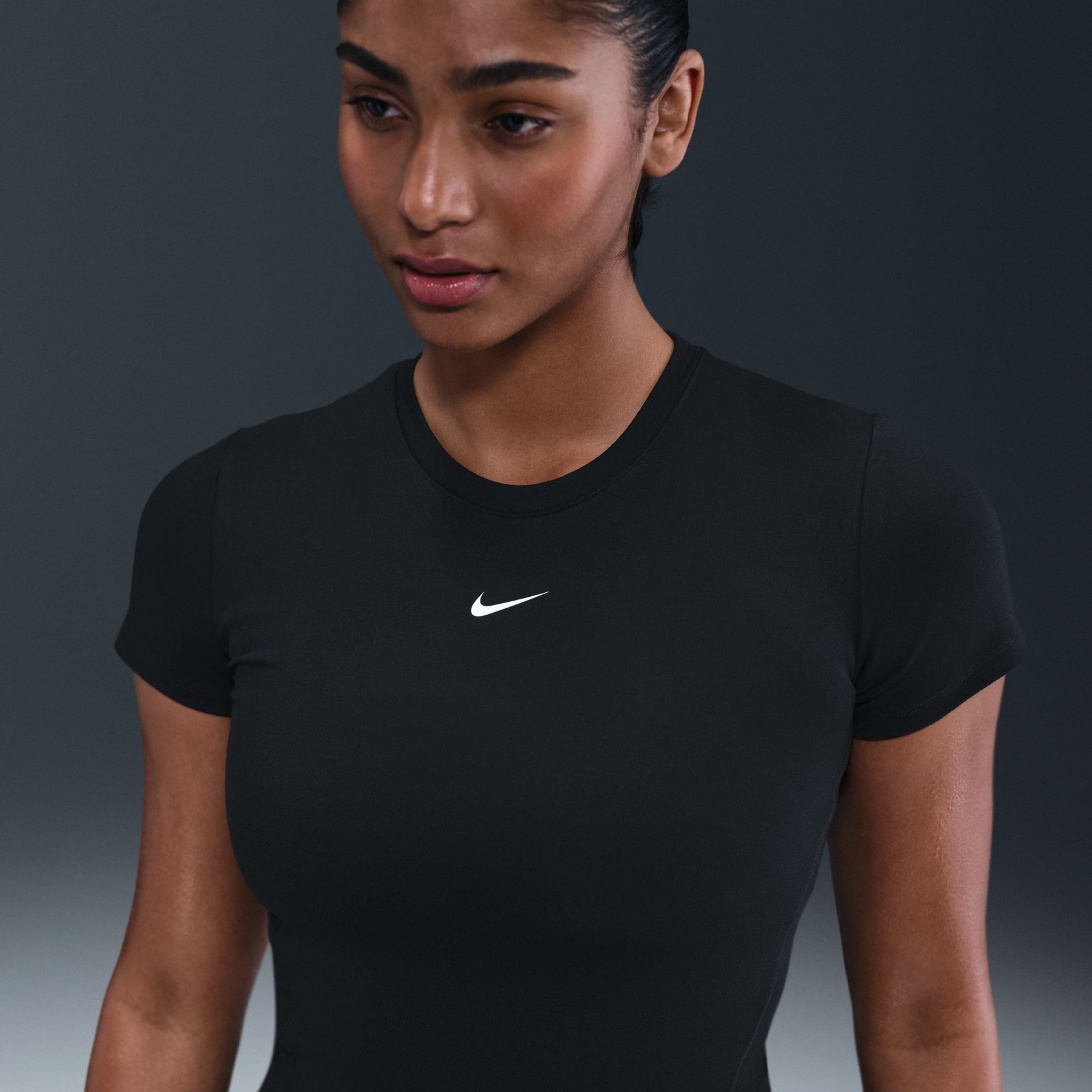 One Fitted Ss Top Kadın Siyah Tişört