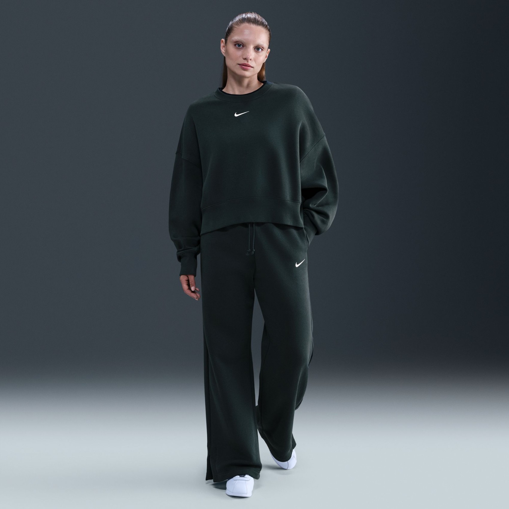 Phoenix Fleece HR Pant Wide Kadın Yeşil Eşofman Altı
