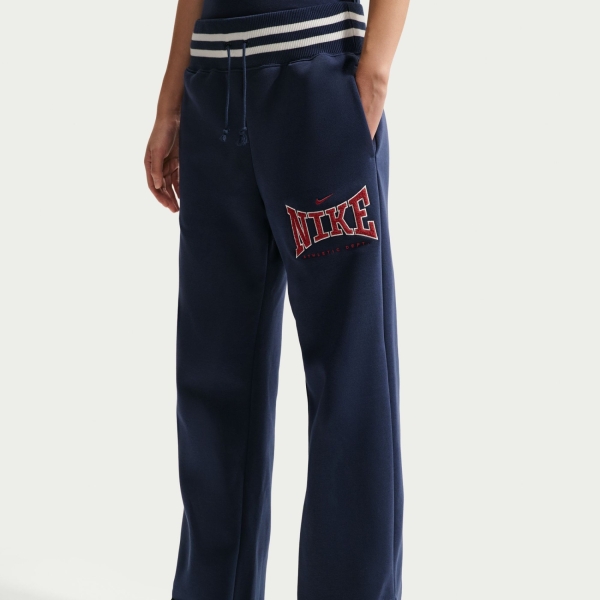 Nike Phoenix Fleece Hr Wr Leg Pant Gx Kadın Mavi Eşofman Altı