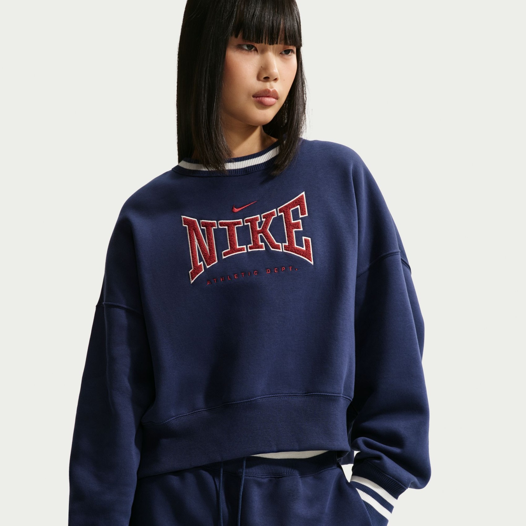 Phoenix Fleece Os Crew Kadın Mavi Sweatshirt