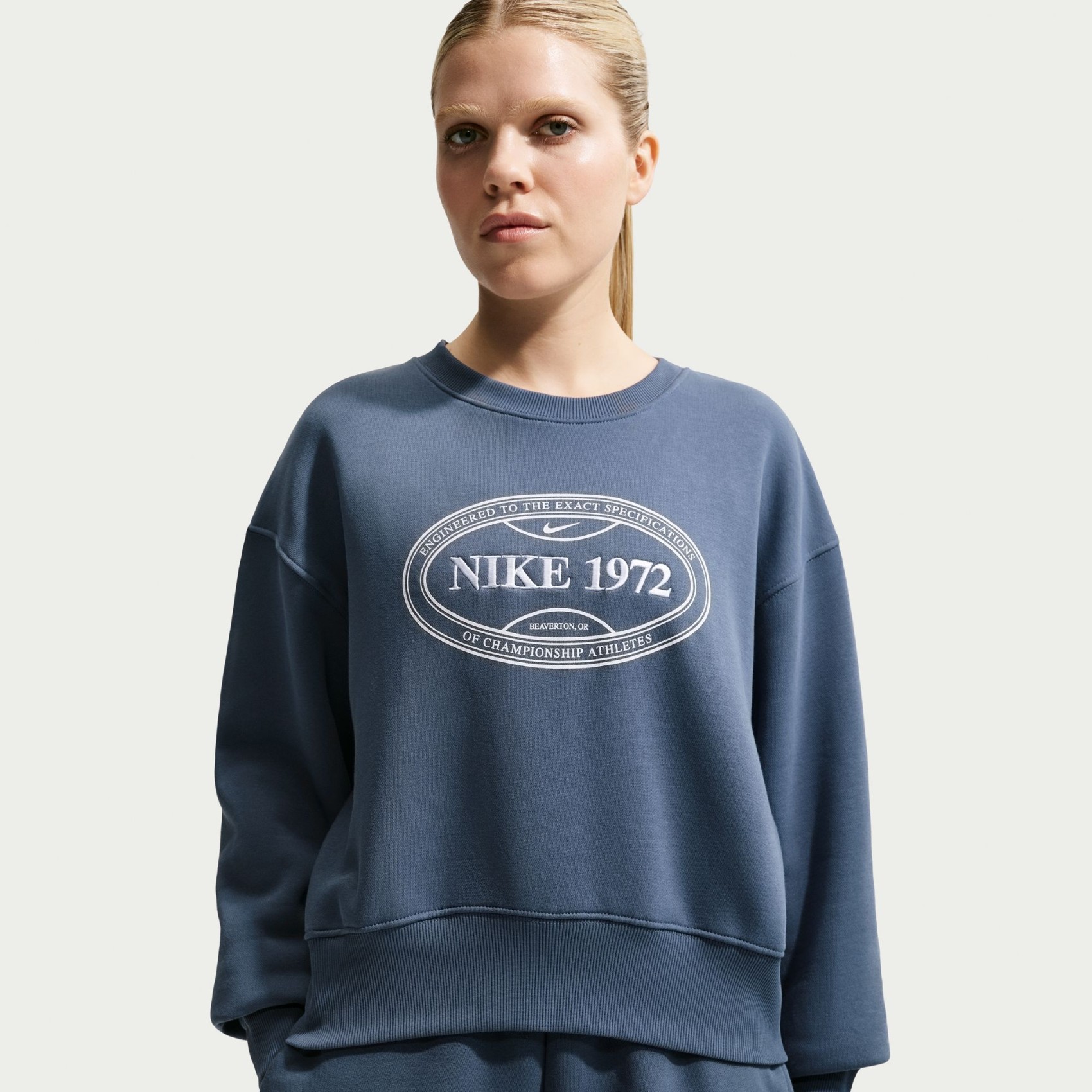 Phoenix Fleece Os Crew Kadın Mavi Sweatshirt