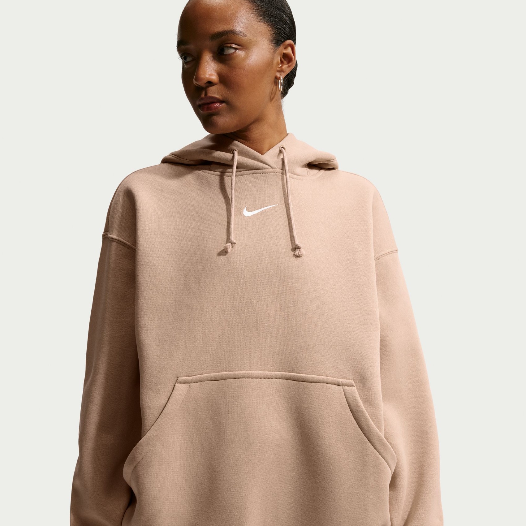 Phoenix Fleece Os Po Hoodie Kadın Bej Sweatshirt