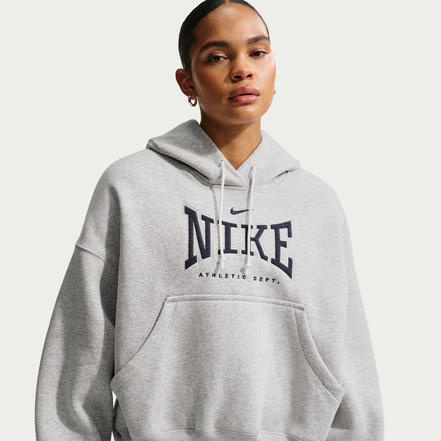 Phoenix Fleece Os Po Hoodie Kadın Gri Sweatshirt