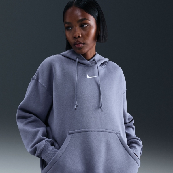 Nike Phoenix Fleece Os Po Hoodie Kadın Mavi Sweatshirt DQ5860-499