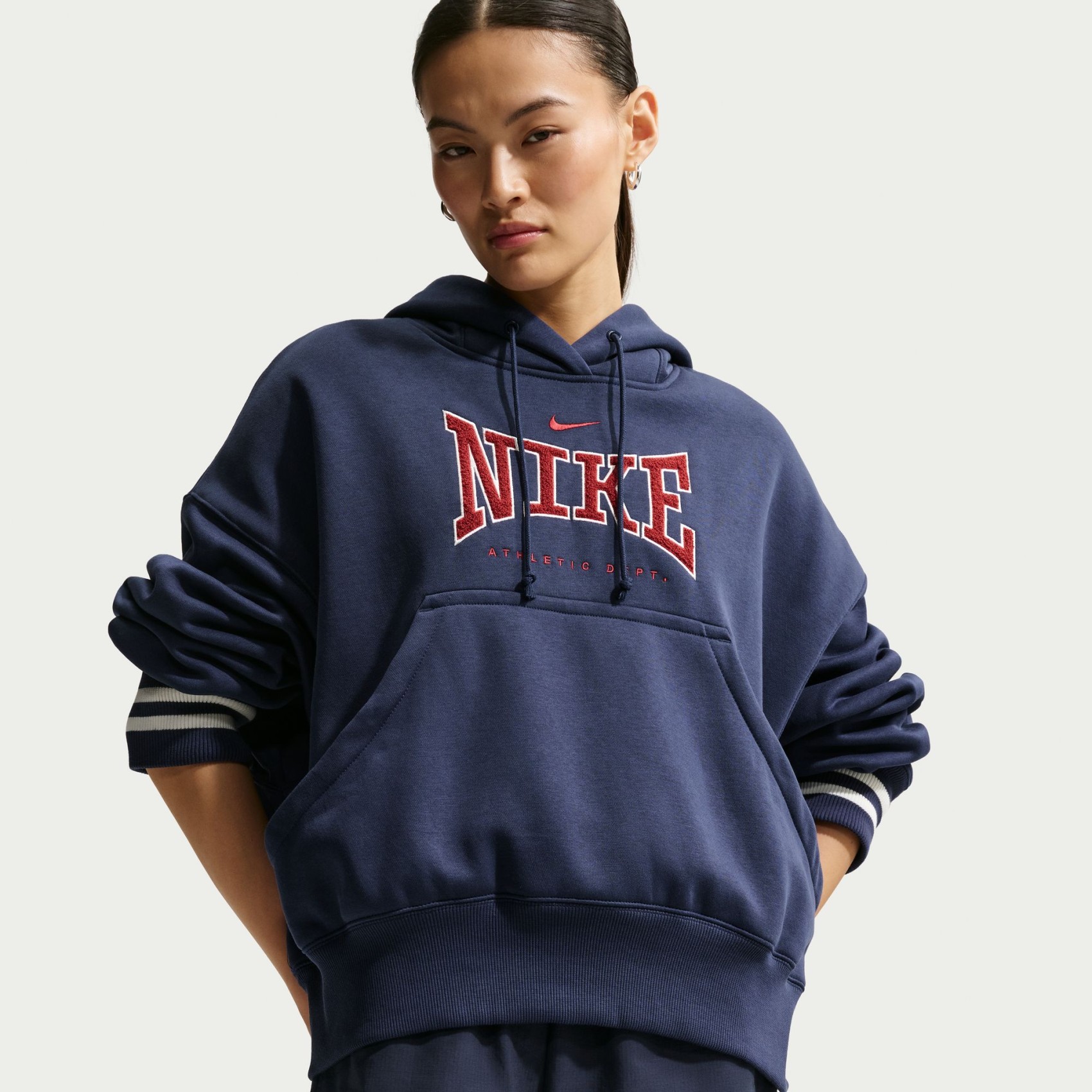 Phoenix Fleece Os Po Hoodie Kadın Mavi Sweatshirt