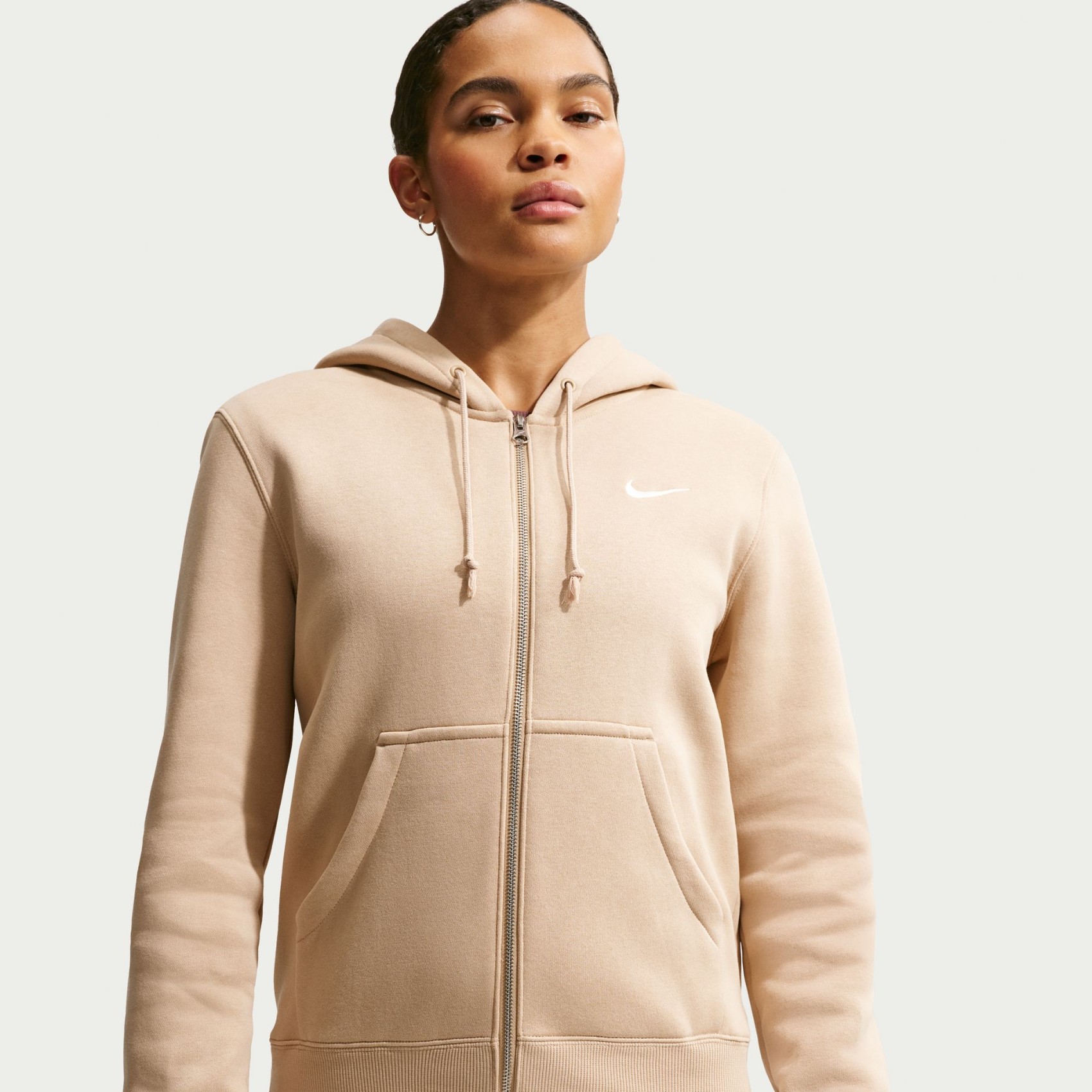 Phoenix Fleece Std Fz Hoodie Kadın Bej Sweatshirt