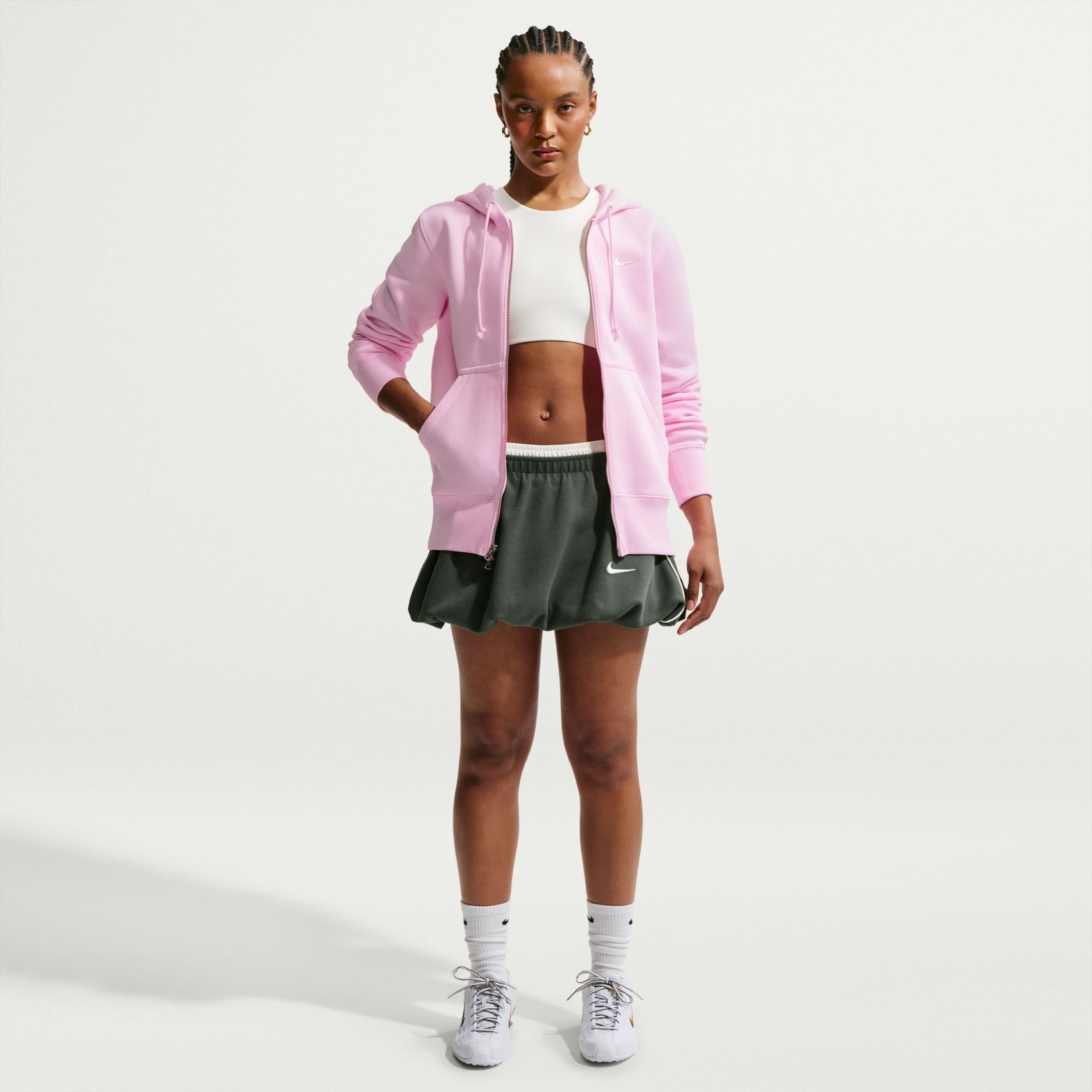 Phoenix Fleece Std Fz Hoodie Kadın Pembe Sweatshirt