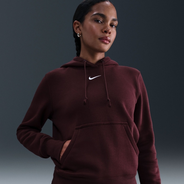 Nike Phoenix Fleece Std Po Hoodie Kadın Bordo Sweatshirt HF6839-652