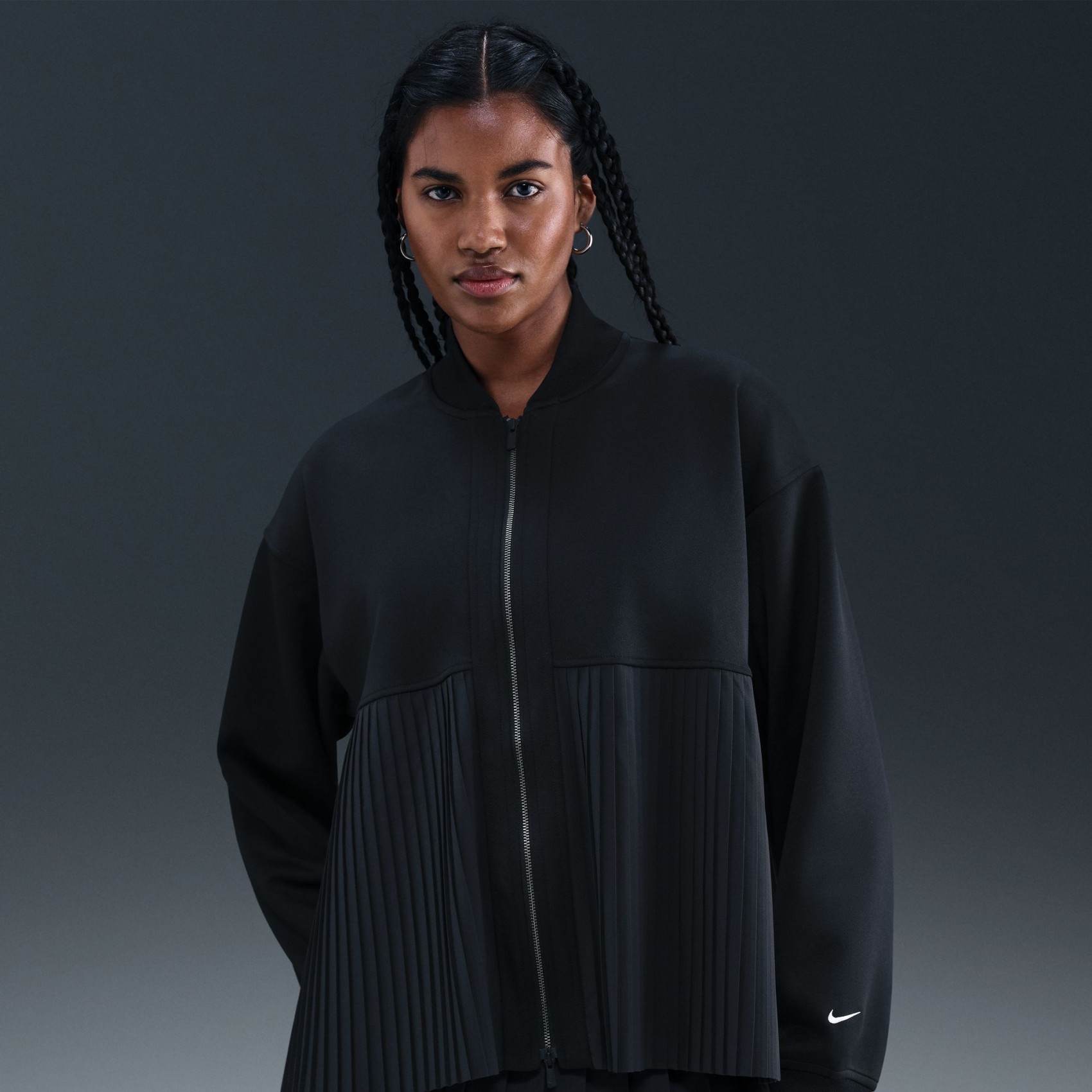 Pleated Jacket Kadın Siyah Ceket