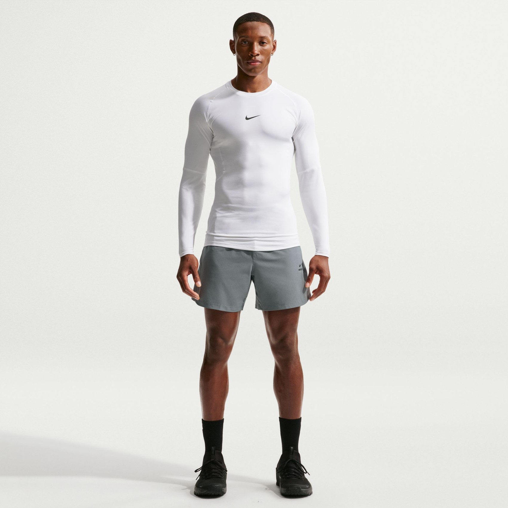 Nike Pro Dri Fit Tight Top Ls Erkek Beyaz Uzun Kollu Tişört