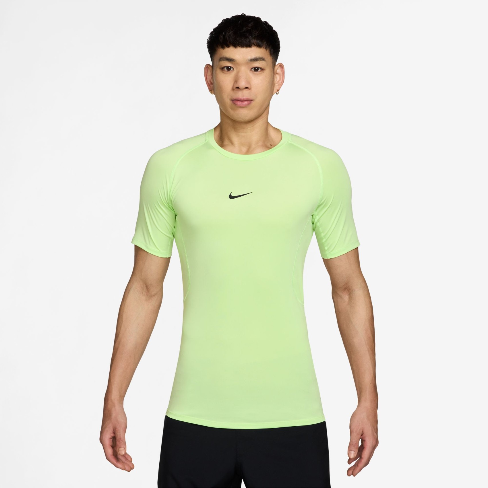 Nike Pro Dri-FIT Tight Top Ss Erkek Yeşil Tişört