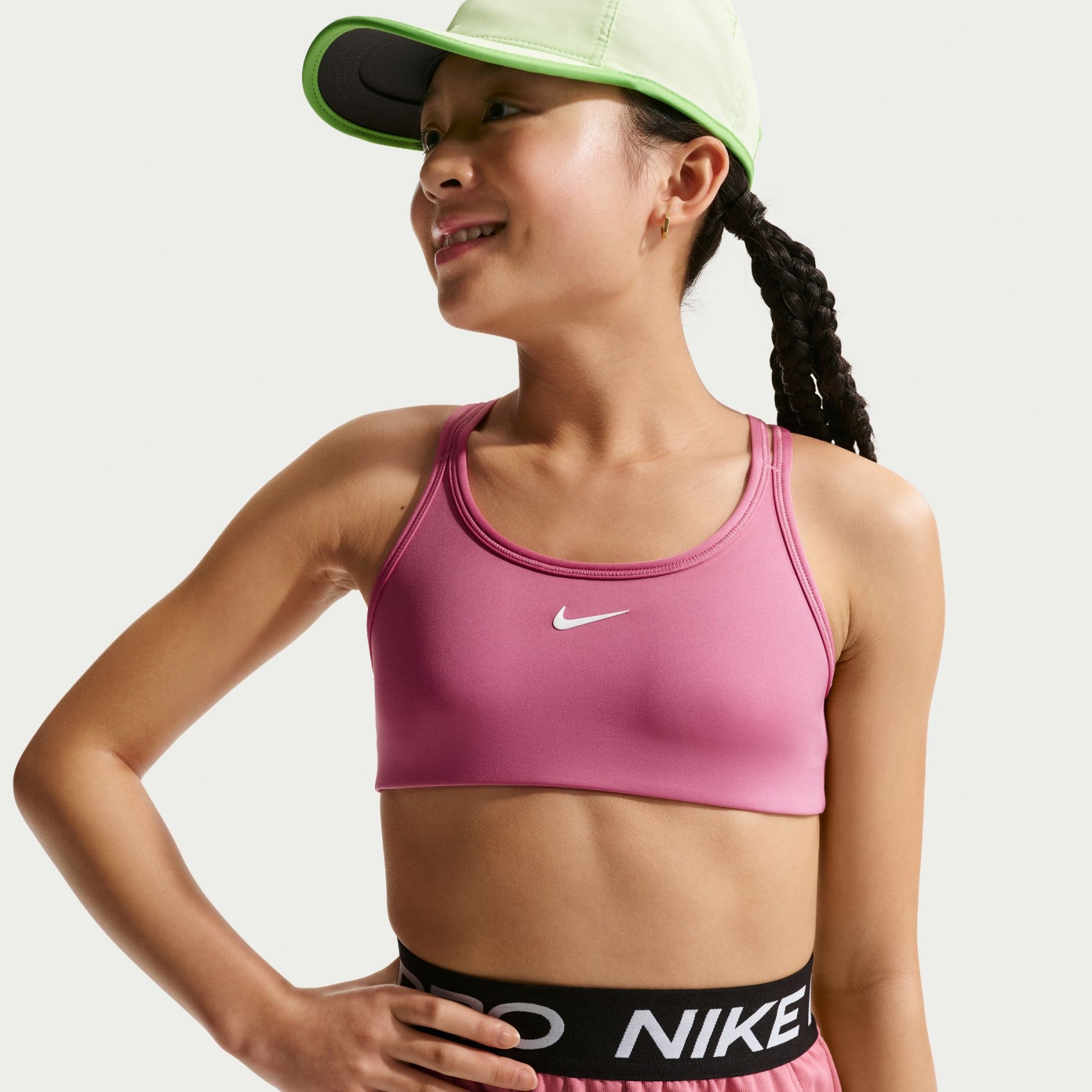 Nike Pro Swoosh Bra Çocuk Pembe Sporcu Sütyeni