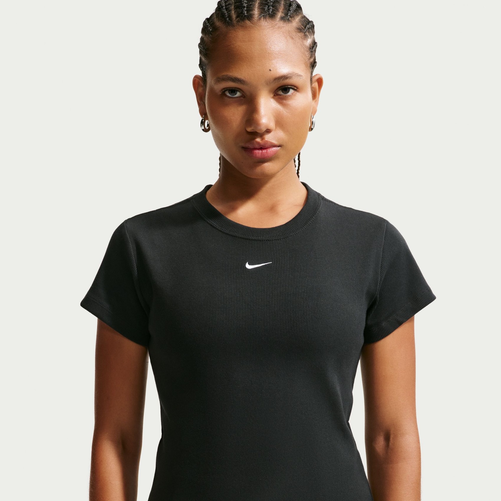 NSW Rib Tight SS Tee Kadın Siyah Tişört