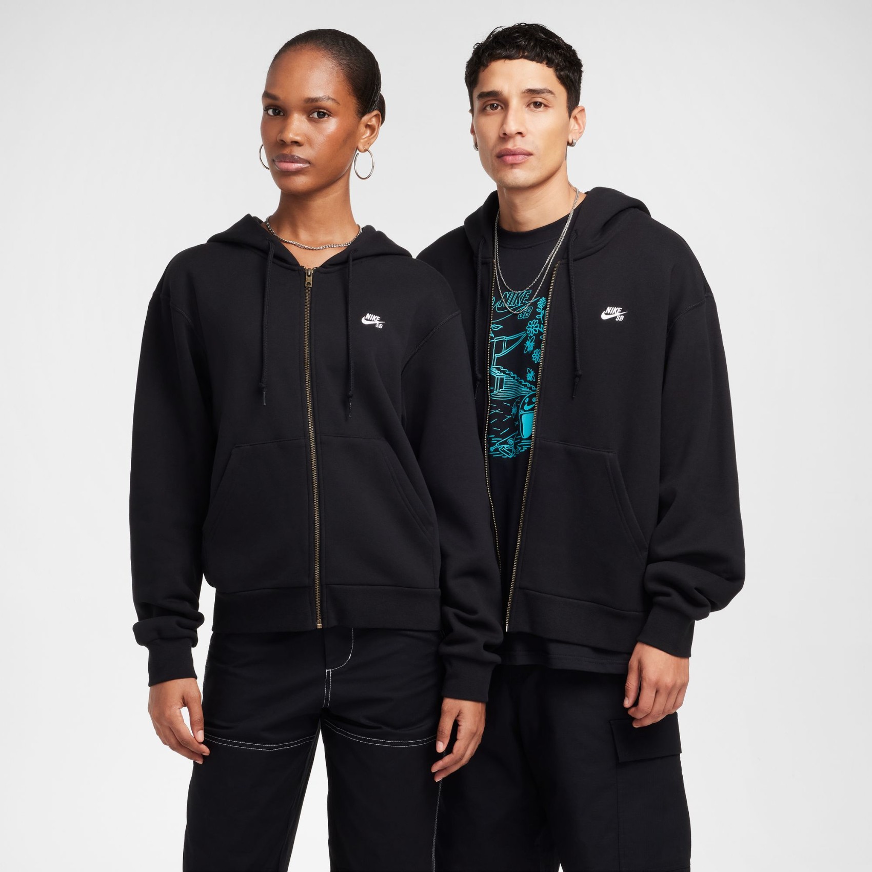 SB Fleece Fz Hoodie Essential Logo Erkek Siyah Sweatshirt