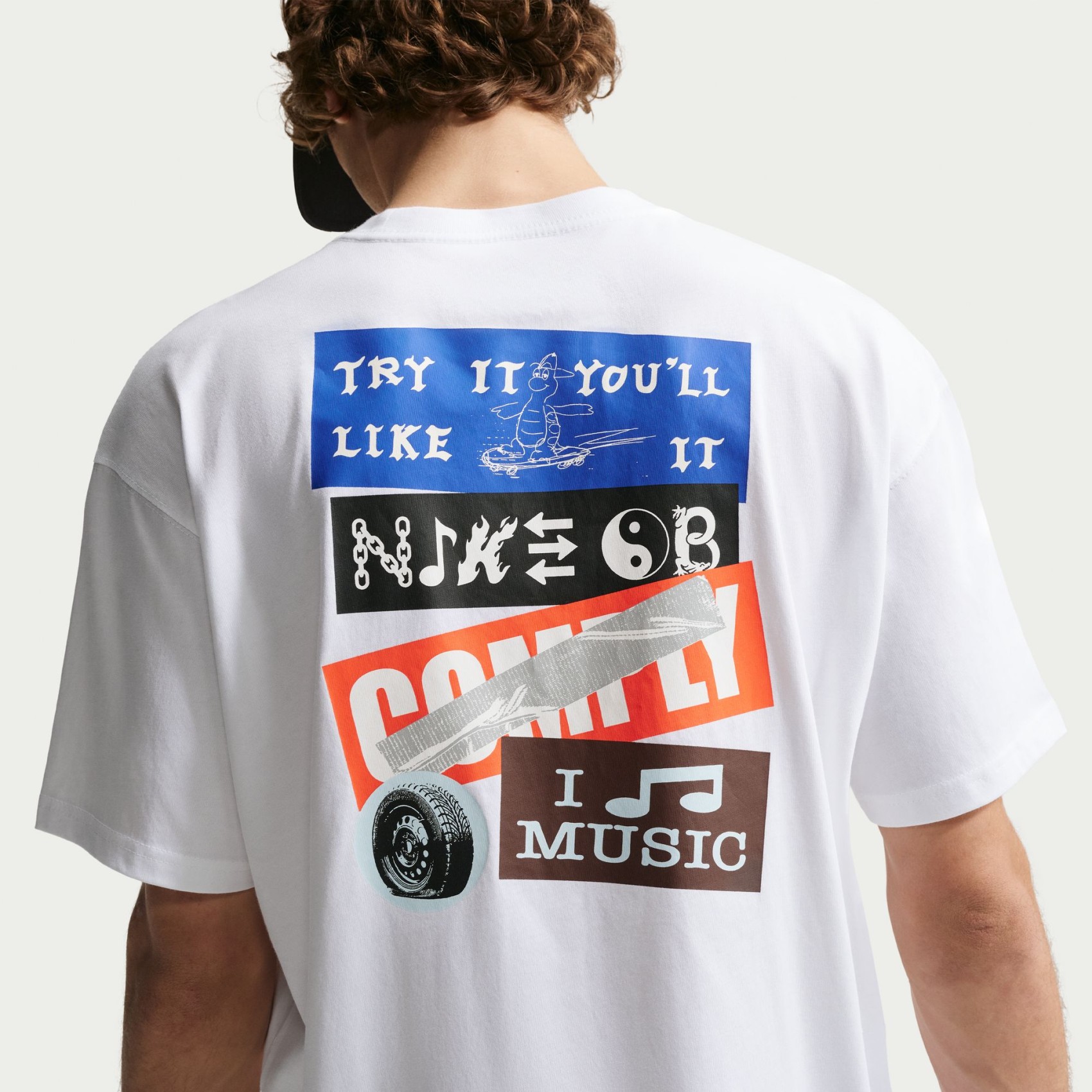 SB Tee Stickers Erkek Beyaz Tişört