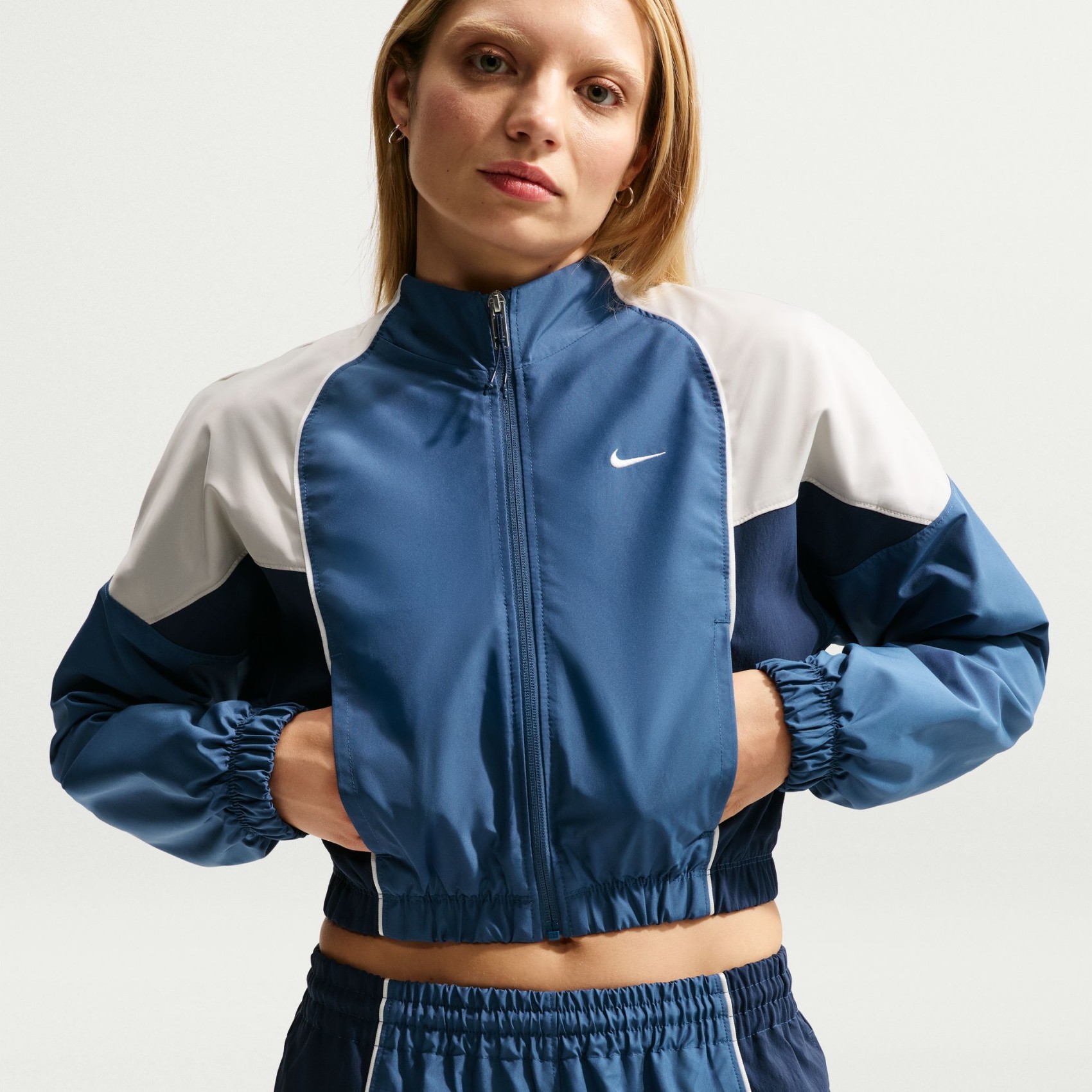 Shrunken Track Jacket Mod Kadın Mavi Ceket