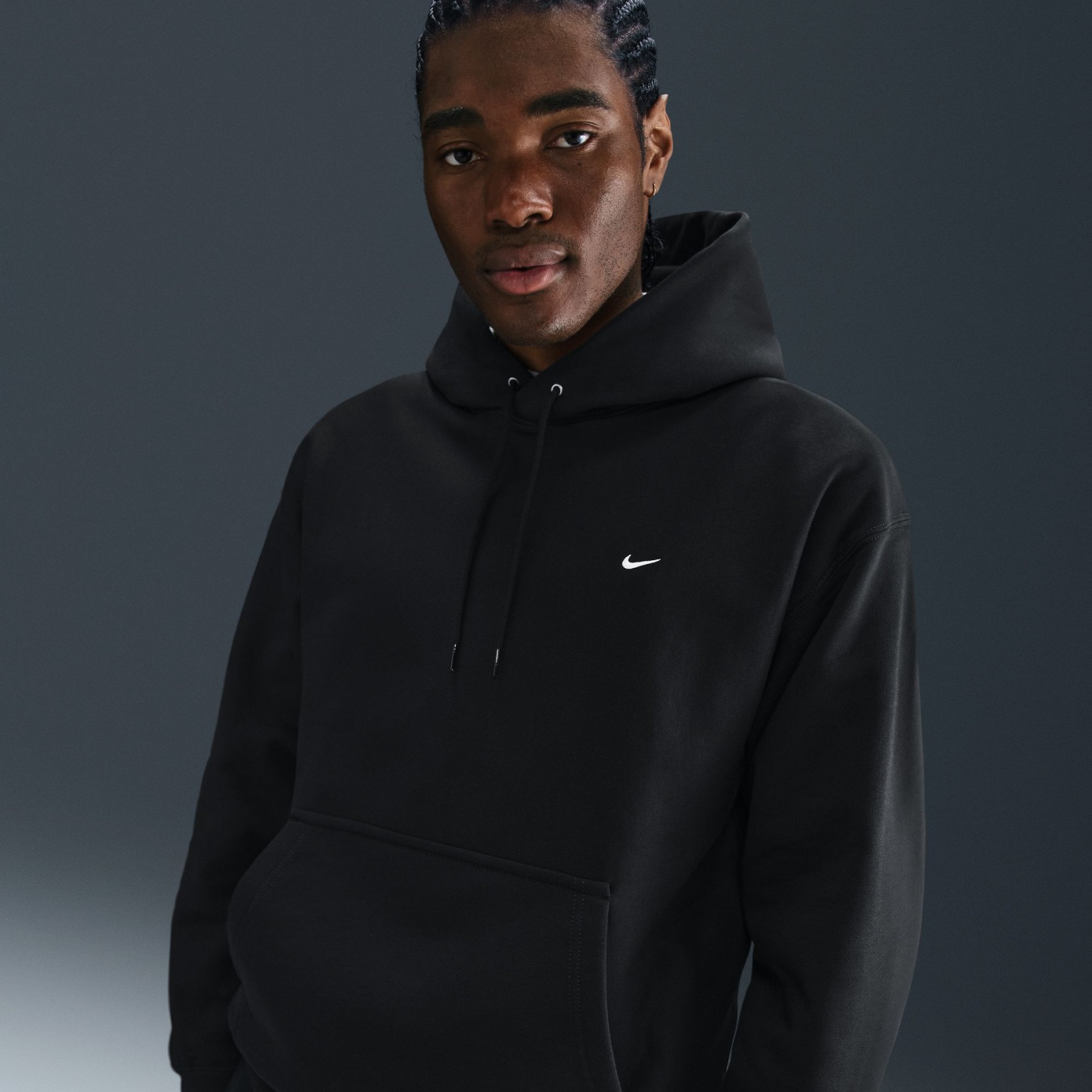 Solo Swoosh BB PO Hoodie Erkek Siyah Sweatshirt