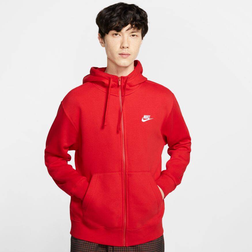 Nike Sportswear Club Hoodie Full Zip Brushed-Back Erkek Sweatshirt