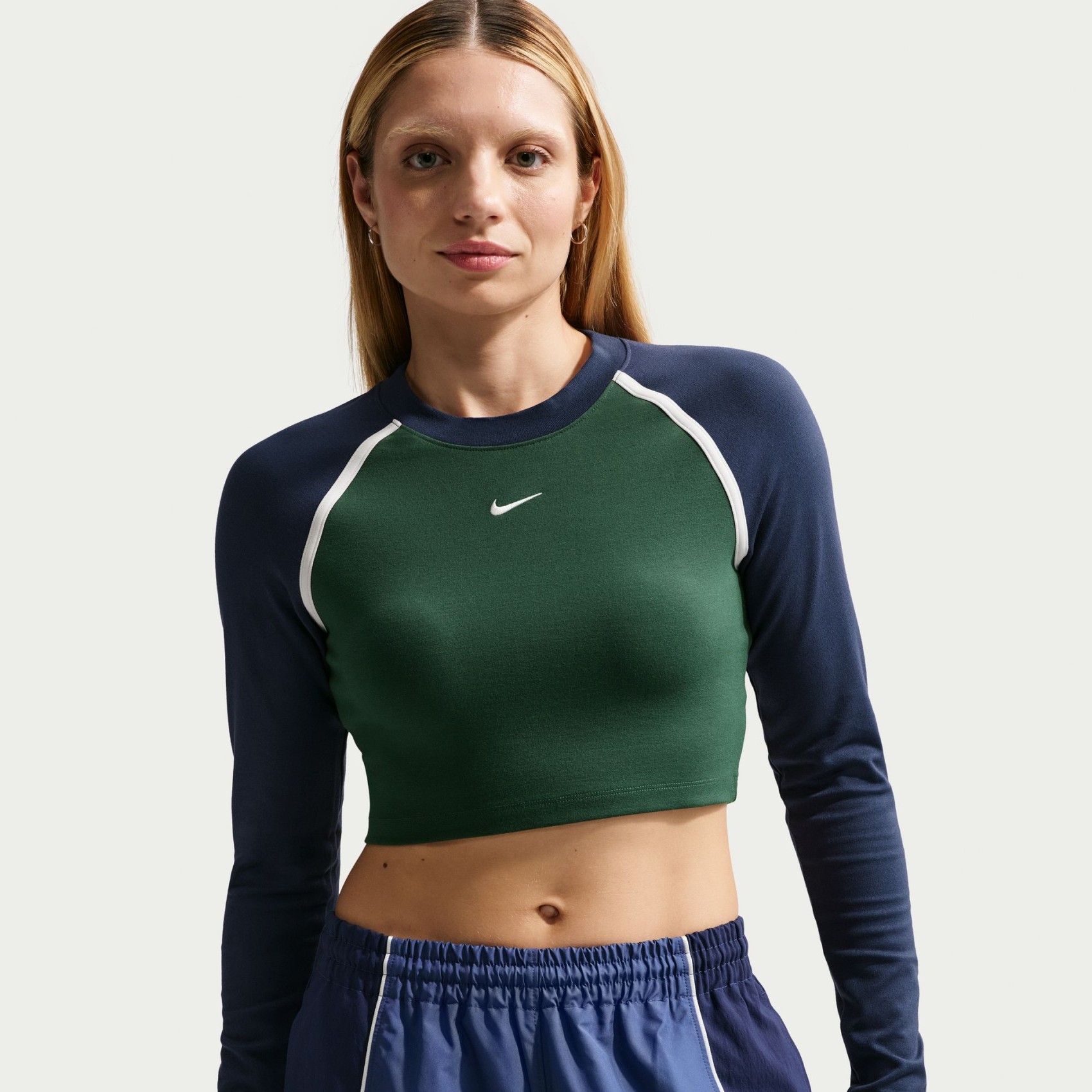 Street Ls Body Bold Crew Kısa Kadın Yeşil Sweatshirt