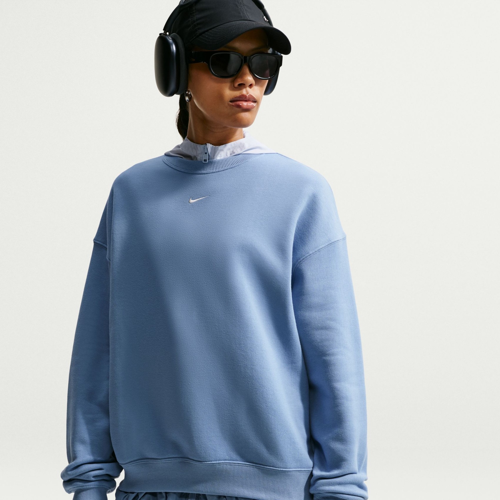 Studio Fleece Mw Os Crew Kadın Mavi Sweatshirt