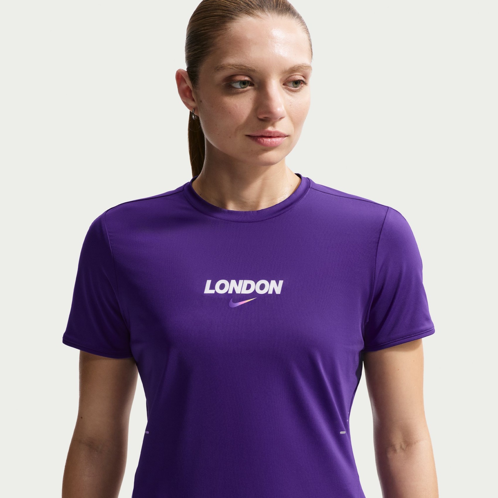 Swift Dri-FIT Ss Top London Kadın Mor Tişört