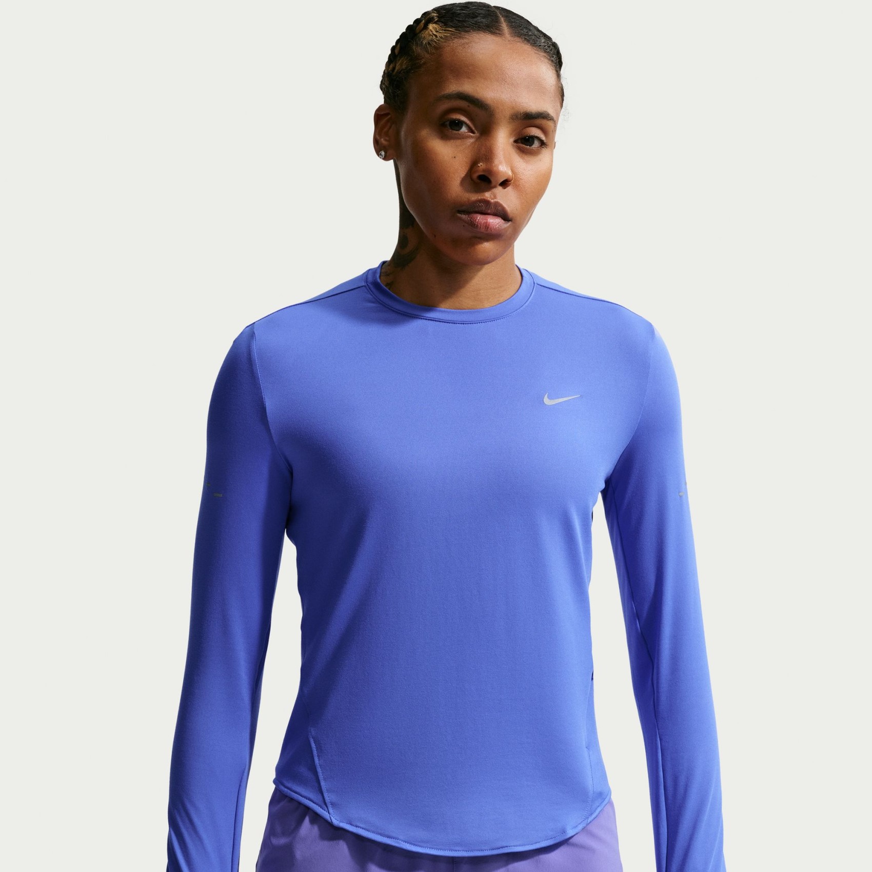 Swift Dri-FIT UV Ls Crew Kadın Mavi Sweatshirt