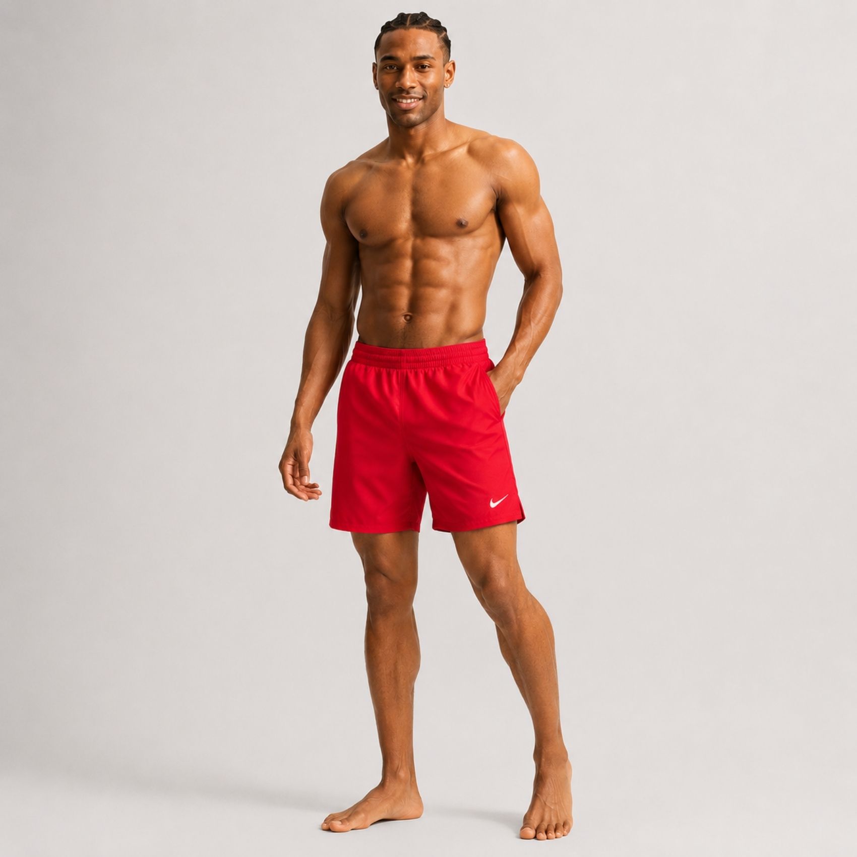 Nike Swim Breaker Essential 5" Volley Short Erkek Kırmızı Mayo