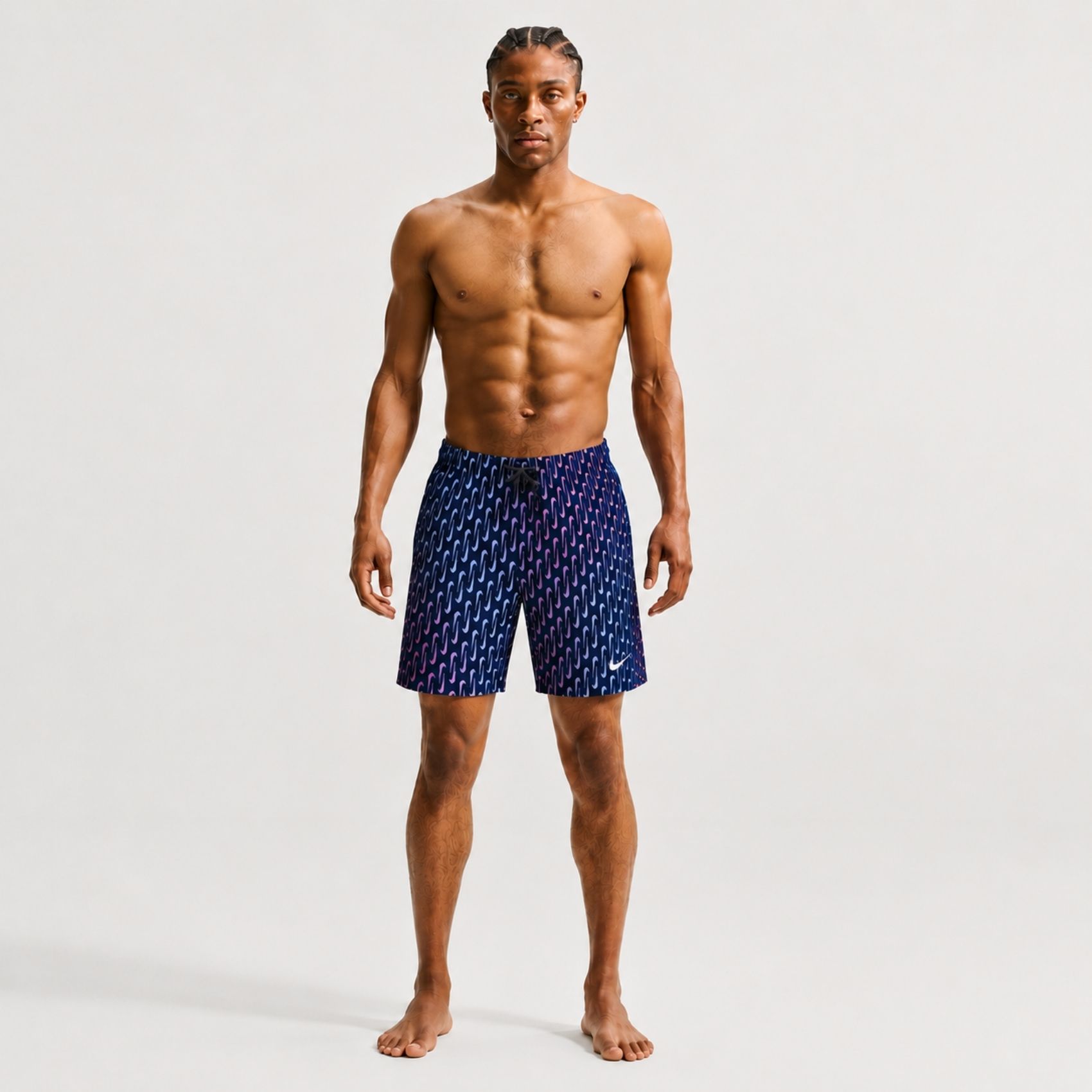 Nike Swim Breaker Swoosh Link 5" Volley Short Erkek Lacivert Mayo