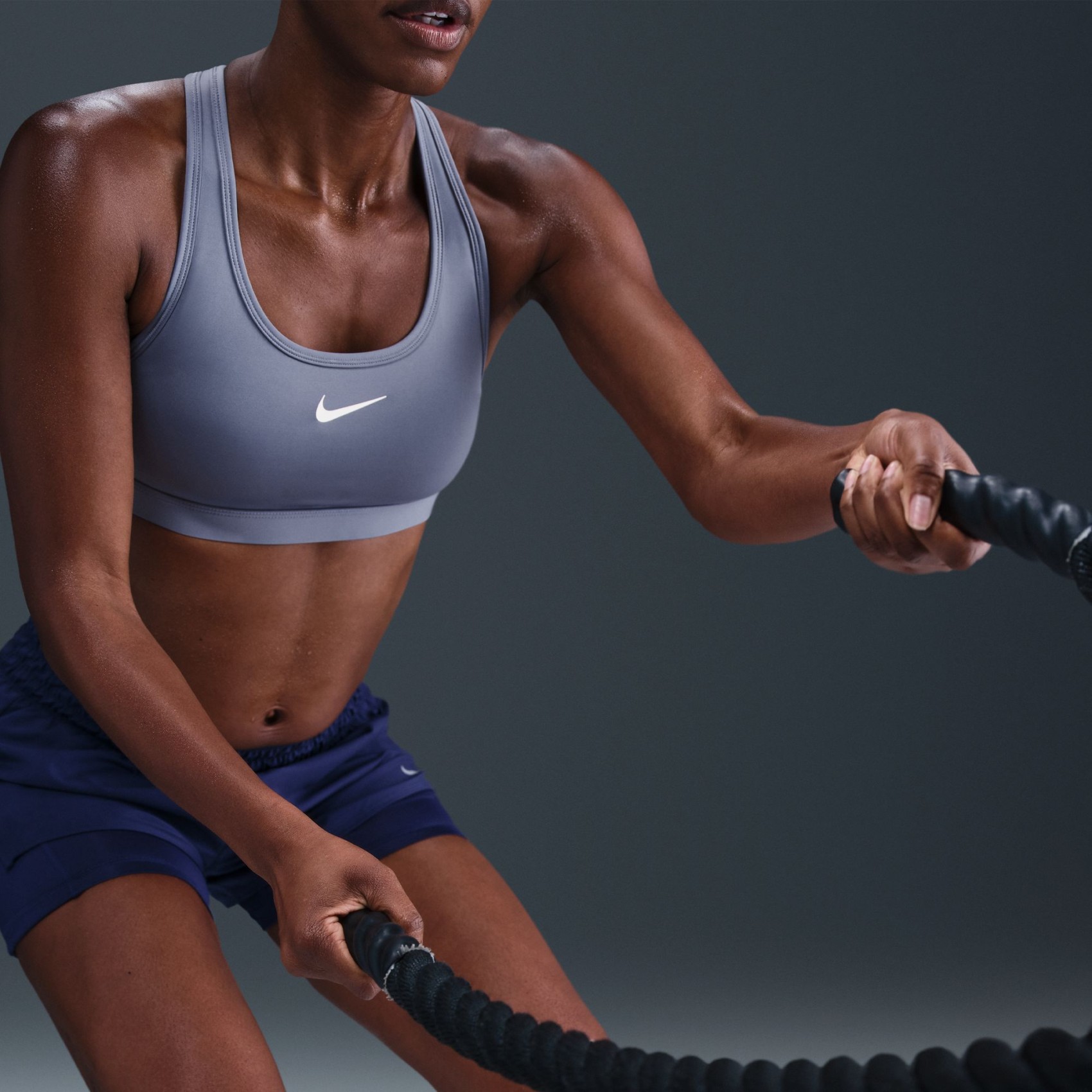 Swoosh Medium Support Bra Pedli Kadın Mavi Sporcu Sütyeni