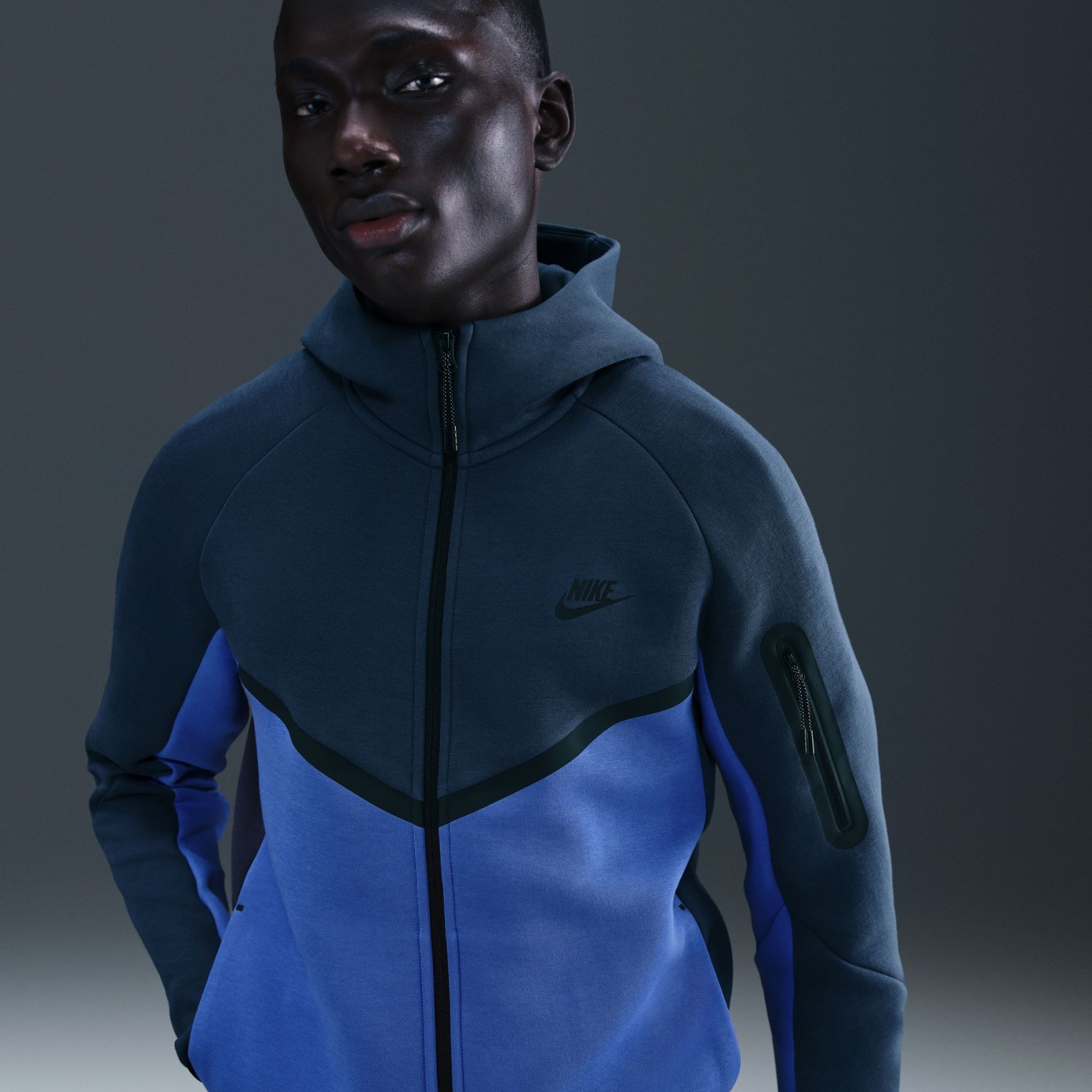 Tech Fleece FZ Windrunner Hoodie Erkek Mavi Sweatshirt