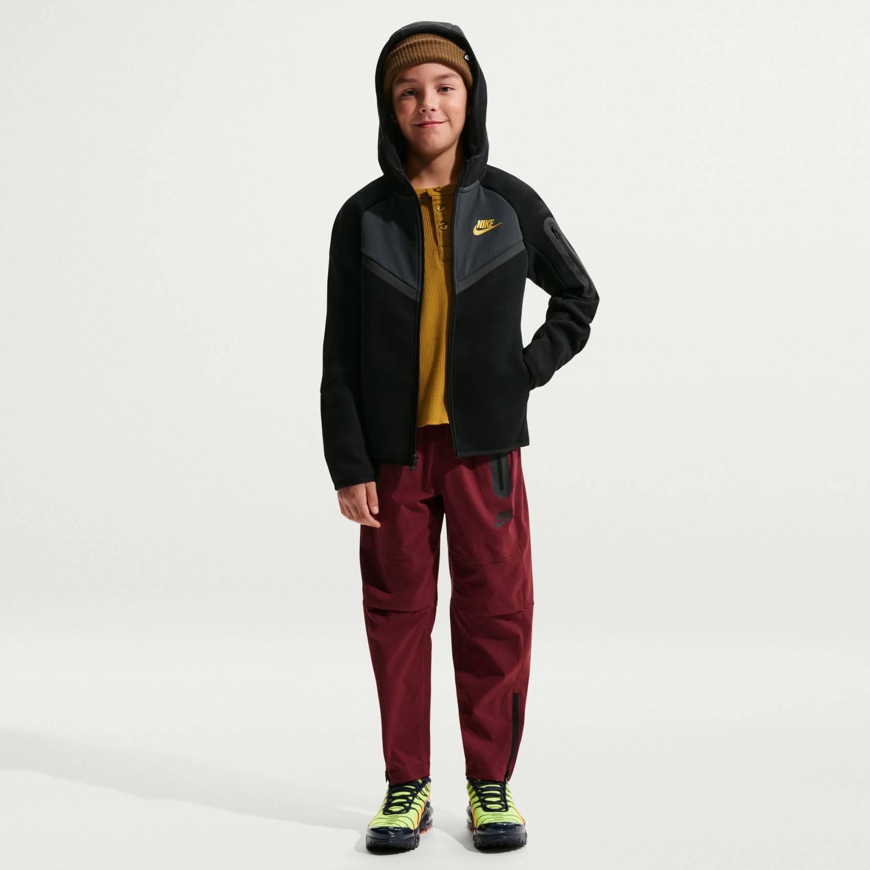 Tech Fleece Mix FZ Çocuk Siyah Sweatshirt