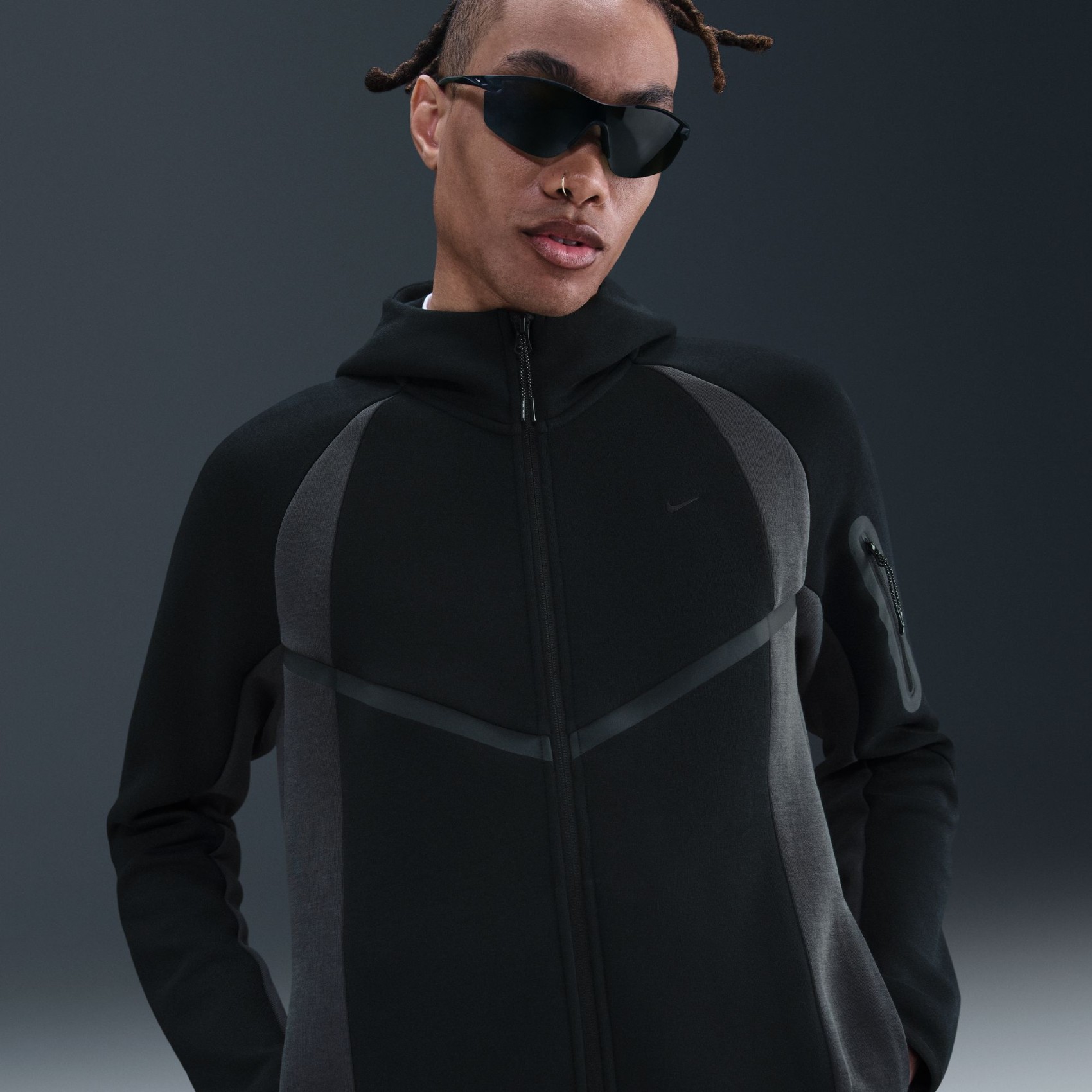 Tech Fleece Pro Windrunner FZ Jacket Erkek Siyah Sweatshirt