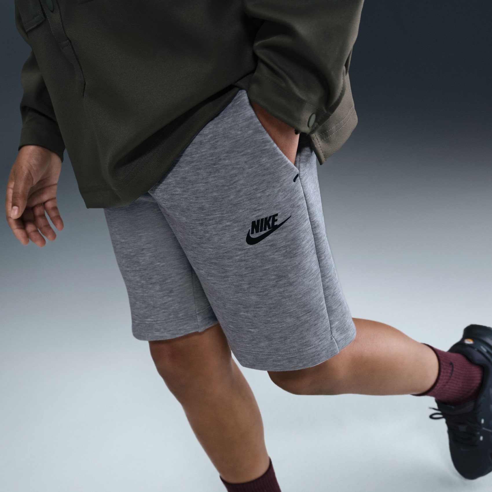 Tech Fleece Short Çocuk Gri Şort