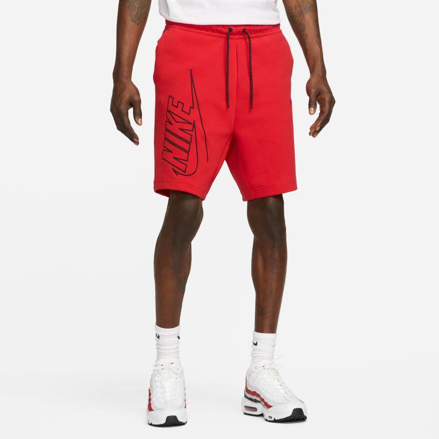 Nike tech fleece shorts red clearance