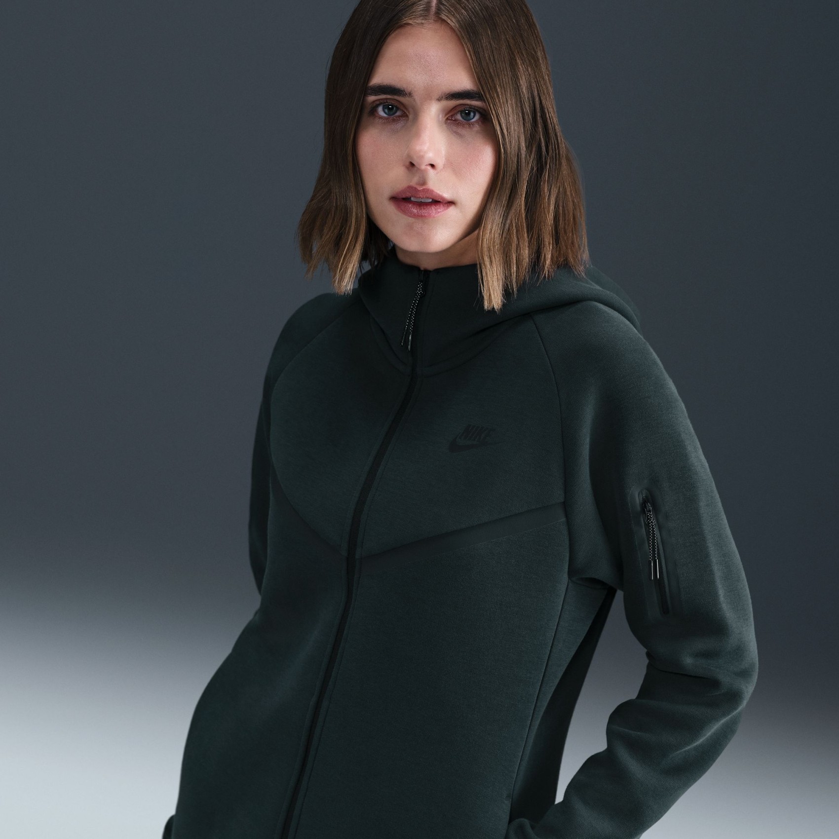Tech Fleece Windrunner FZ Hoodie Kadın Yeşil Sweatshirt