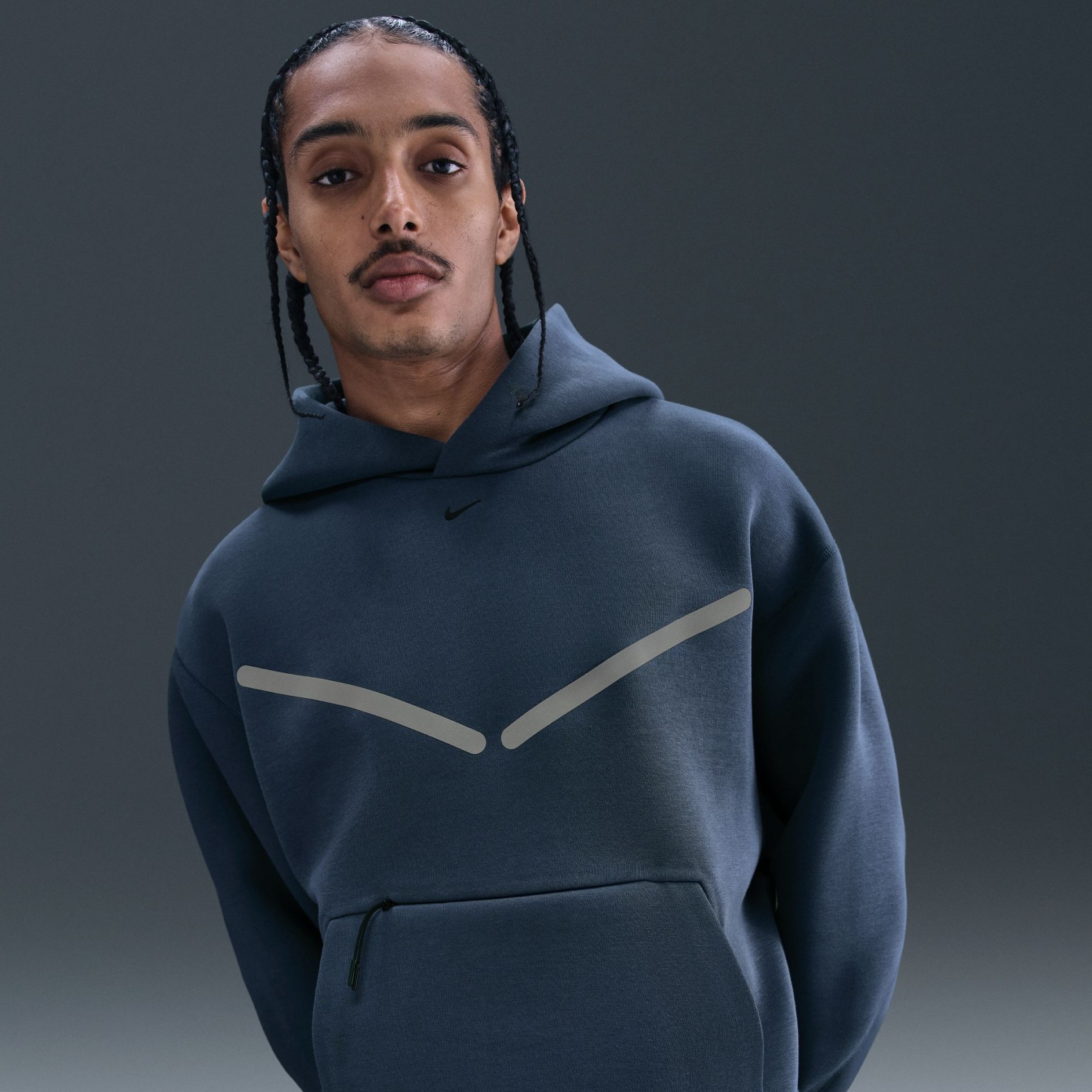 Tech Po Hoodie Erkek Mavi Sweatshirt