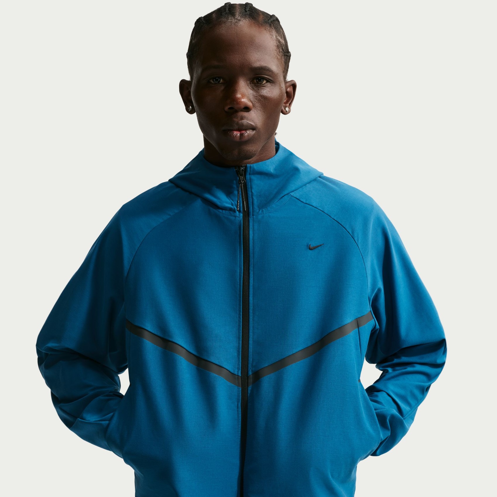 Tech Shori Knit Windrunner Fz Jacket Erkek Mavi Ceket