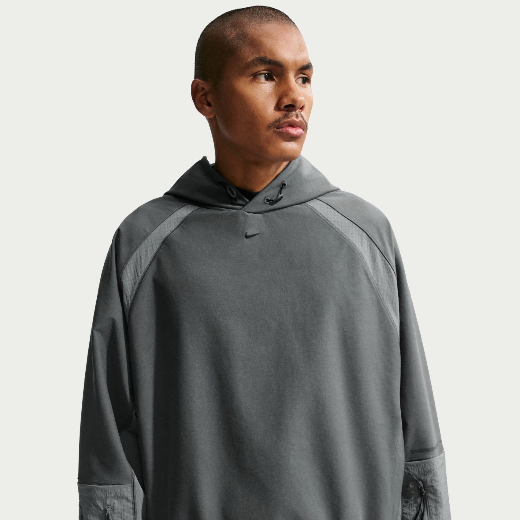 Tech Shori Mm Utility Hoodie Erkek Gri Sweatshirt