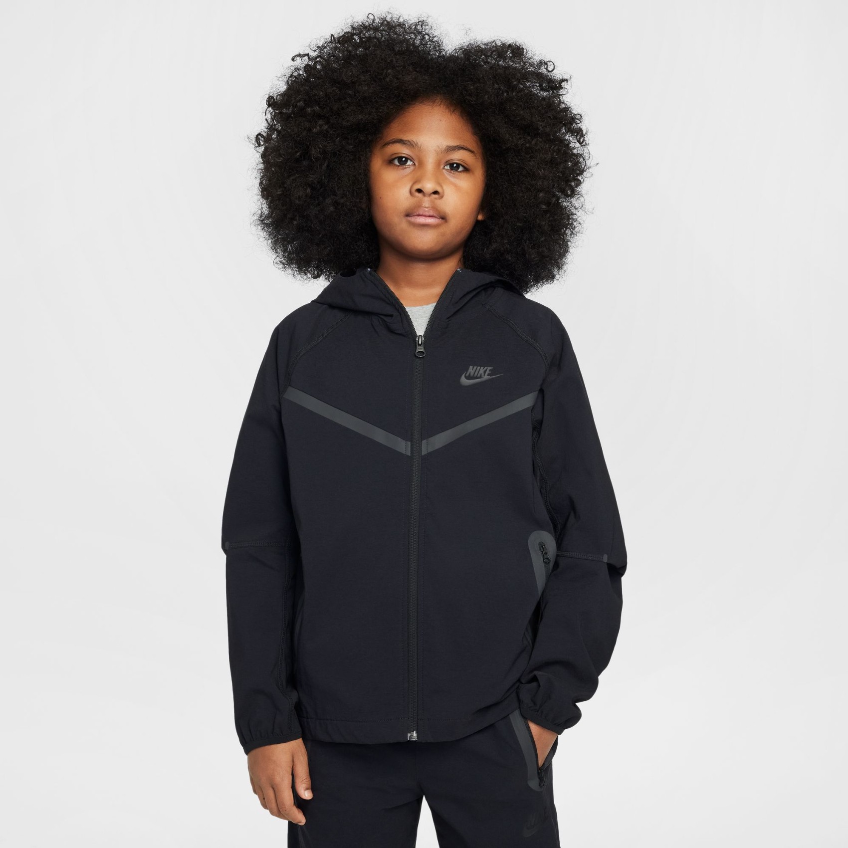 Tech Woven Fz Jacket Çocuk Siyah Sweatshirt