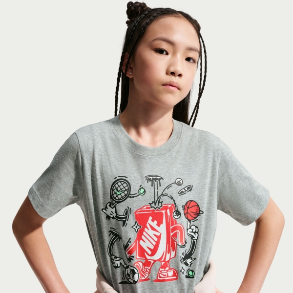Nike Tee Boxy Multi Sport Çocuk Gri Tişört IO1995-063