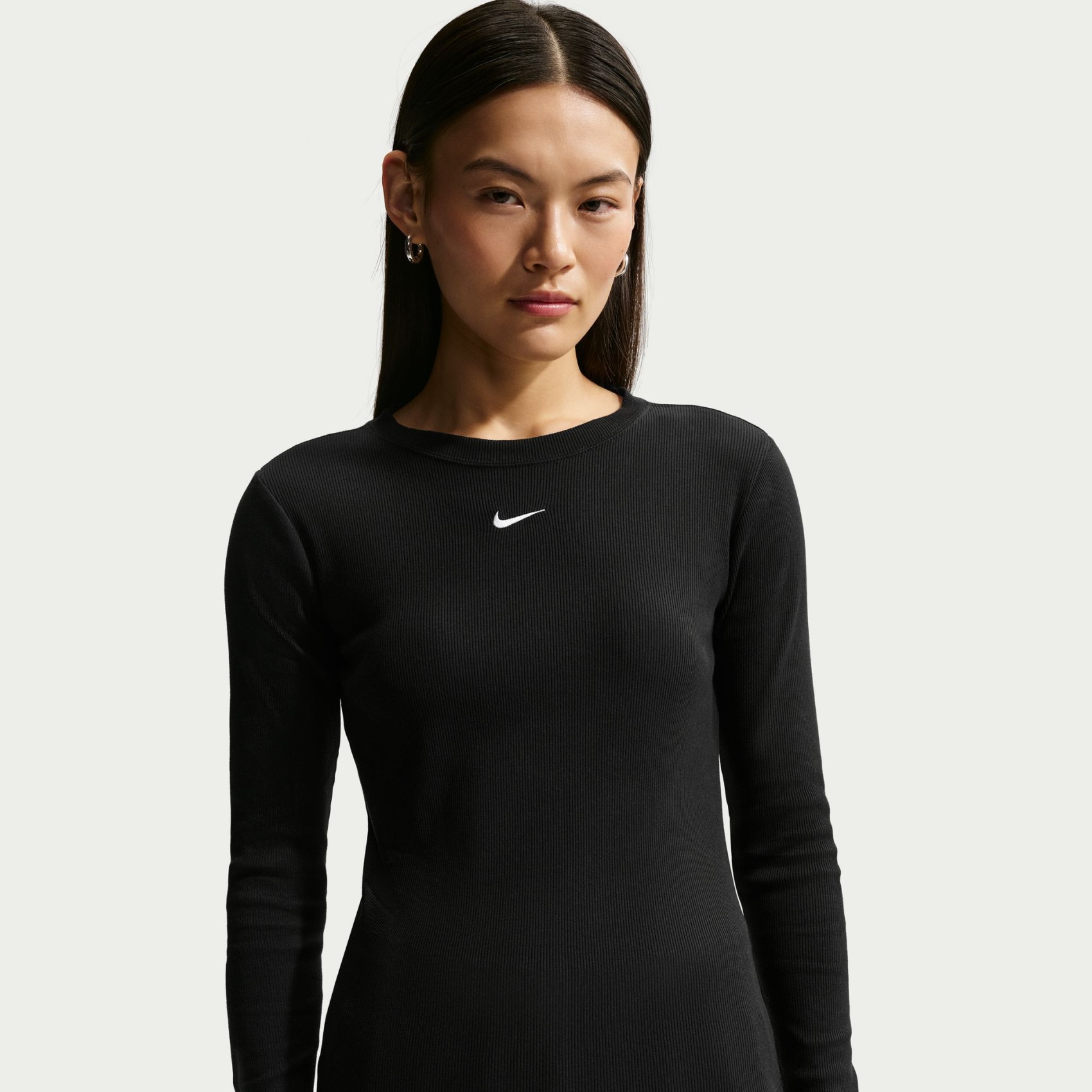 Tee Ls Rib Tight Kadın Siyah Sweatshirt