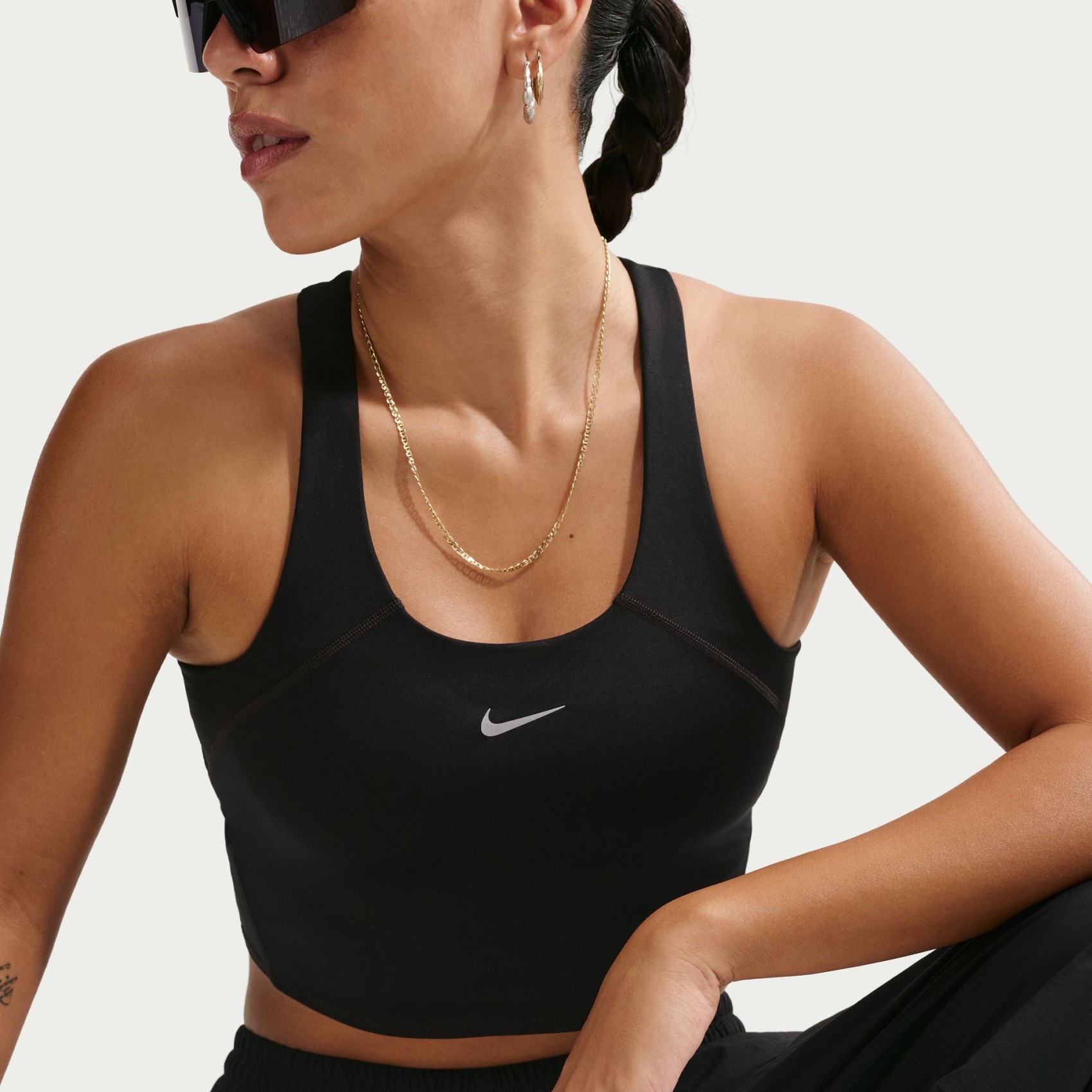 Tempo Dri-FIT Ms Crop Bra Tank Kadın Siyah Sporcu Sütyeni
