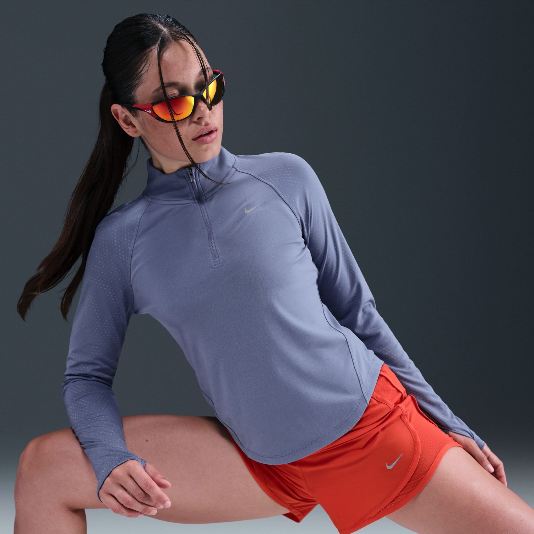 Tempo Dri-FIT Flash HZ Kadın Mavi Sweatshirt