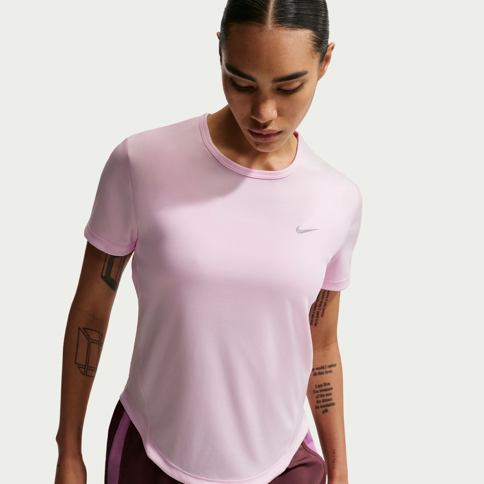 Tempo Dri-FIT Ss Top Kadın Pembe Tişört