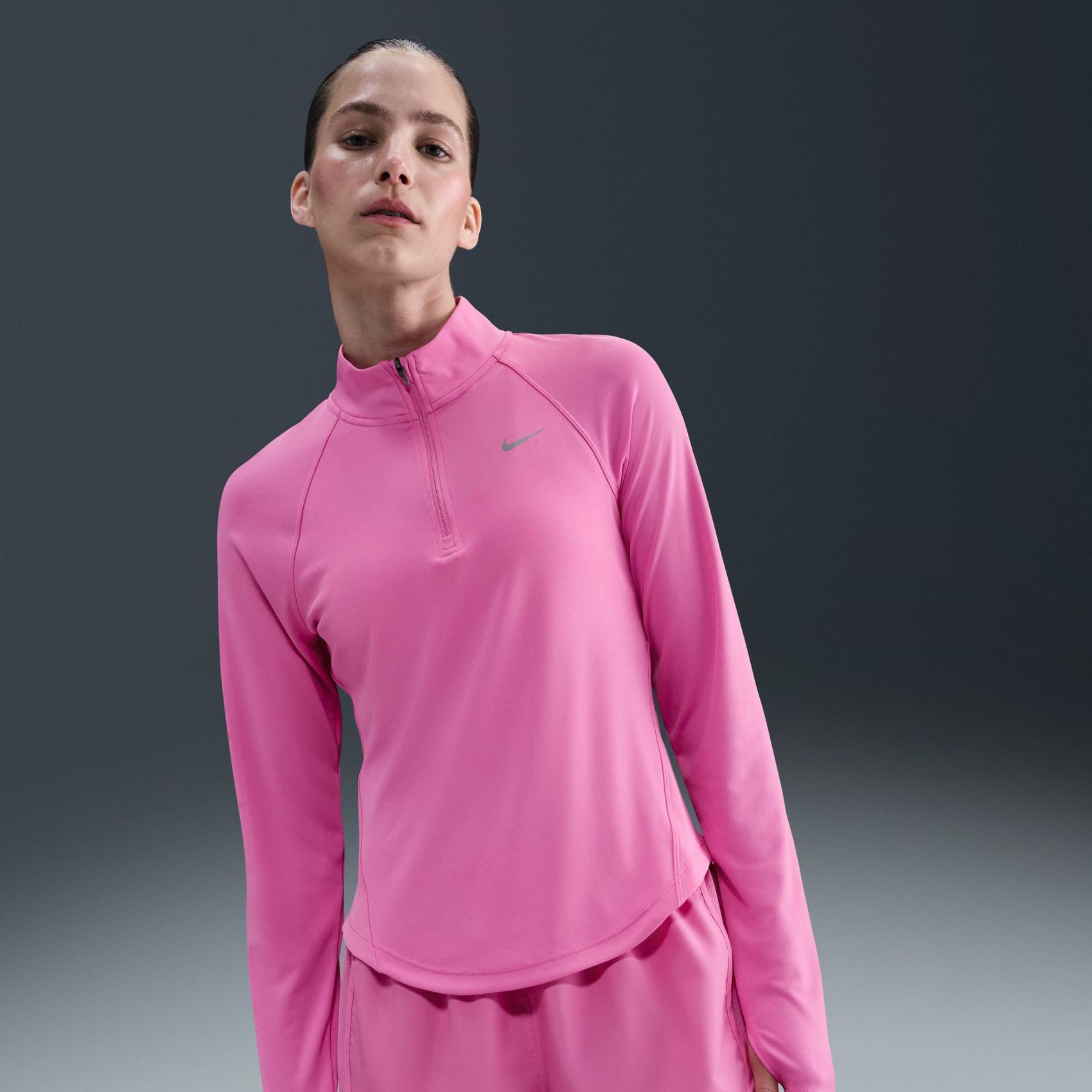 Tempo Swoosh Dri-FIT HZ Top Kadın Pembe Sweatshirt