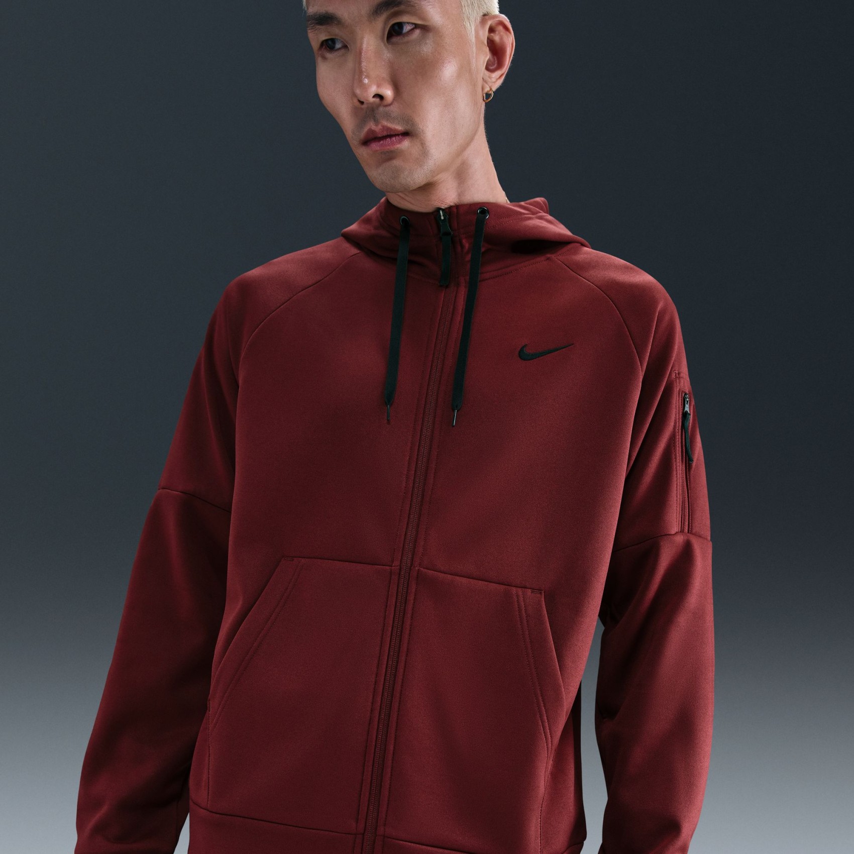 Therma-FIT Hoodie FZ Erkek Bordo Sweatshirt