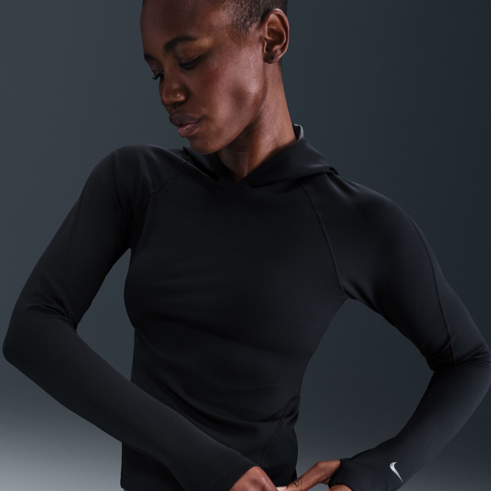 Universa Dri-FIT HD LS Top Kadın Siyah Sweatshirt