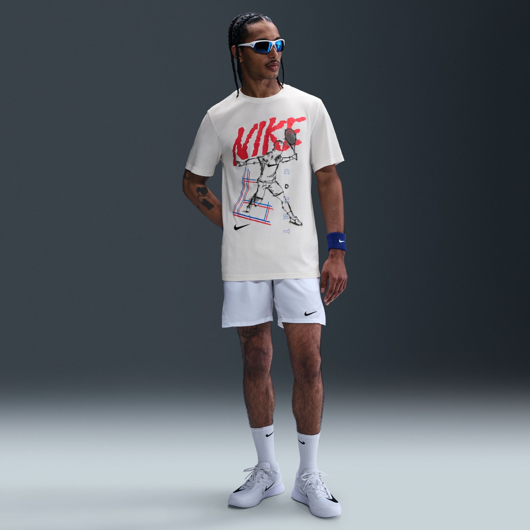 NikeCourt Tee OC Erkek Bej Tişört